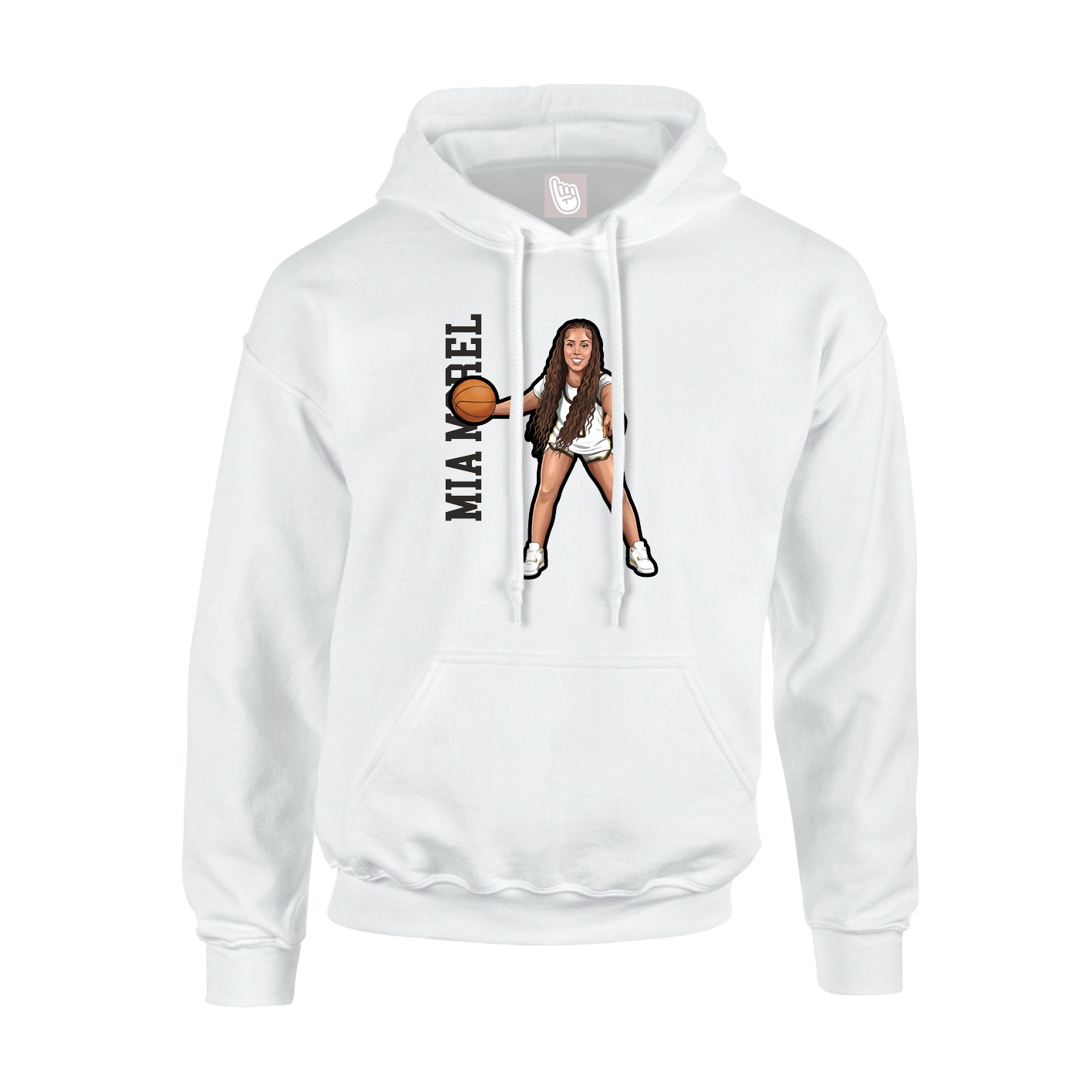 Youth Hoodie — Name Vertical in White