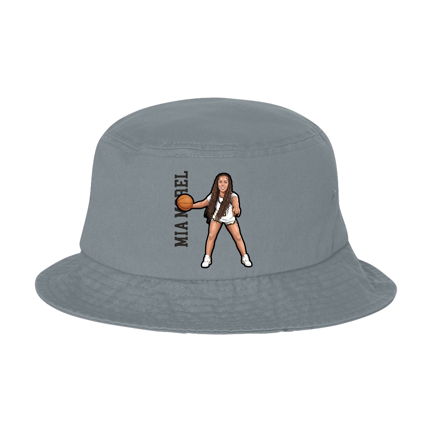 Bucket Cap — Name Vertical in Grey
