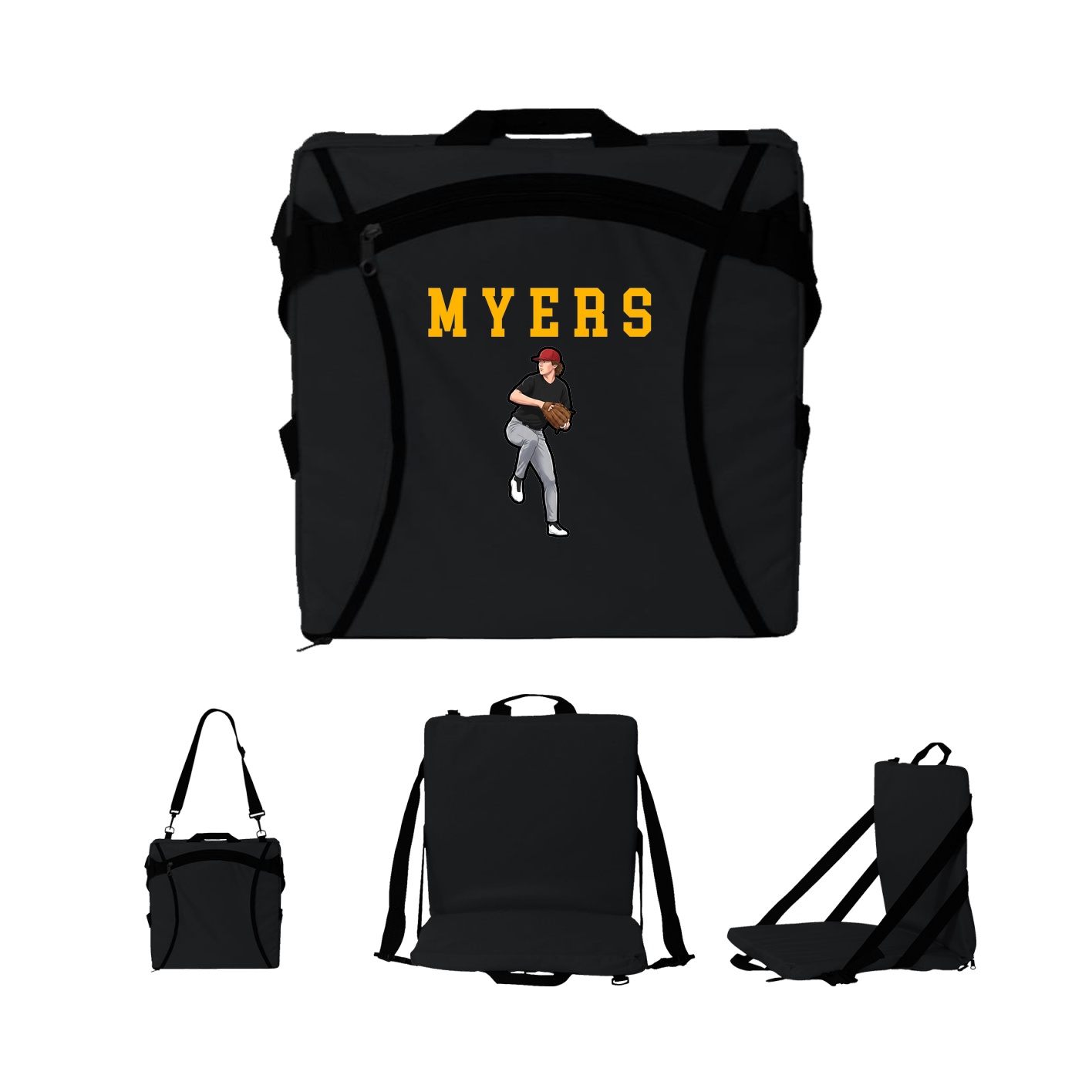 Folding Stadium Seat — Shirsey in Black