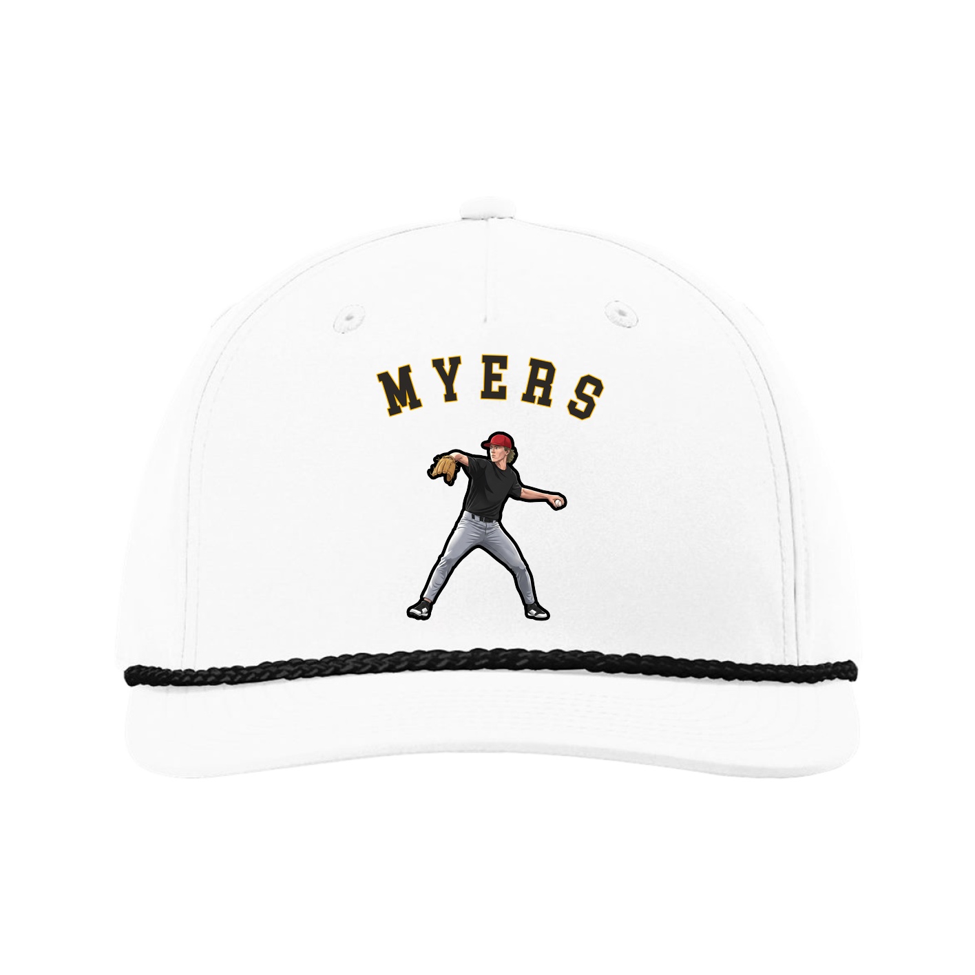 Five-Panel Classic Rope Cap — Shirsey Arch in White
