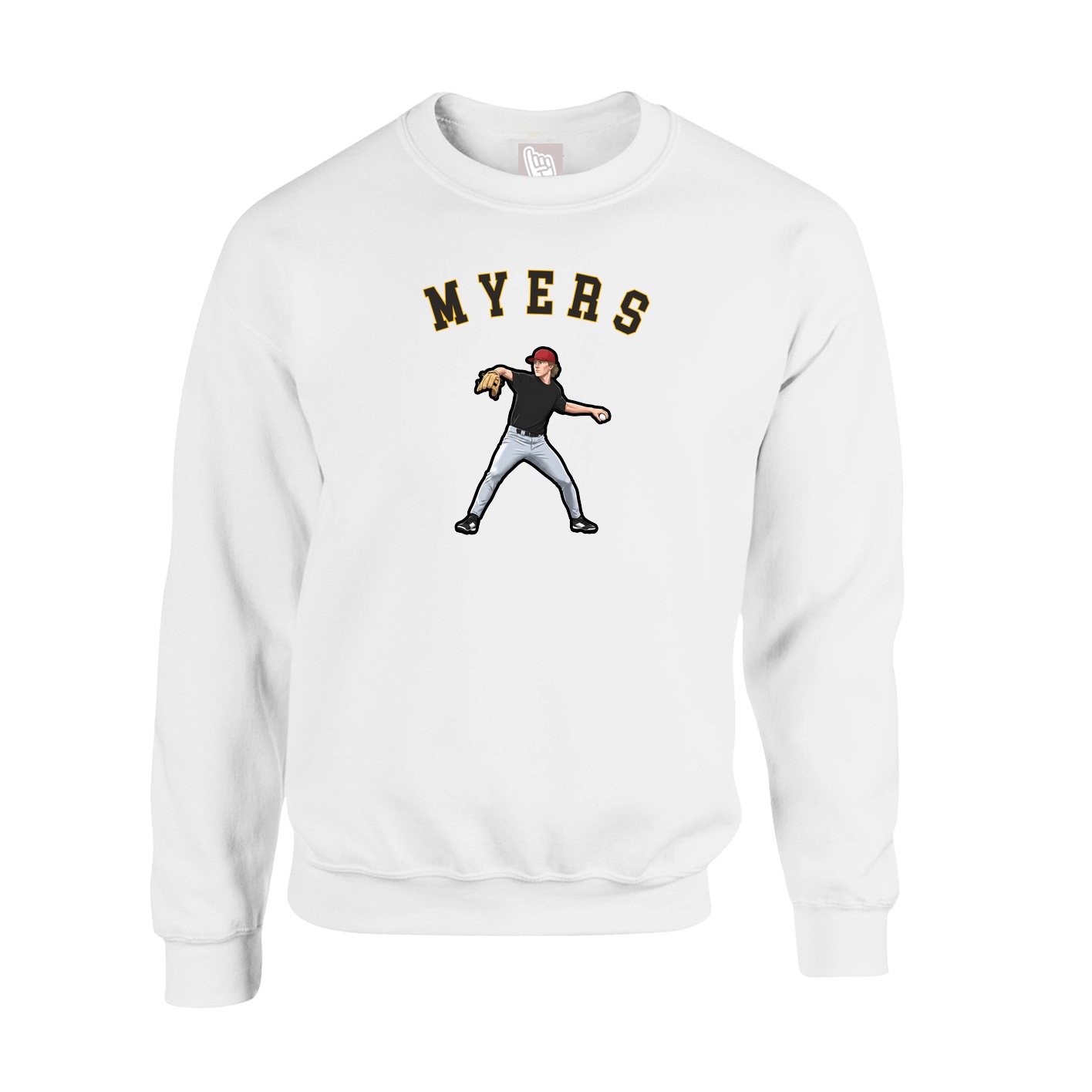 Fleece Crew — Shirsey Arch in White