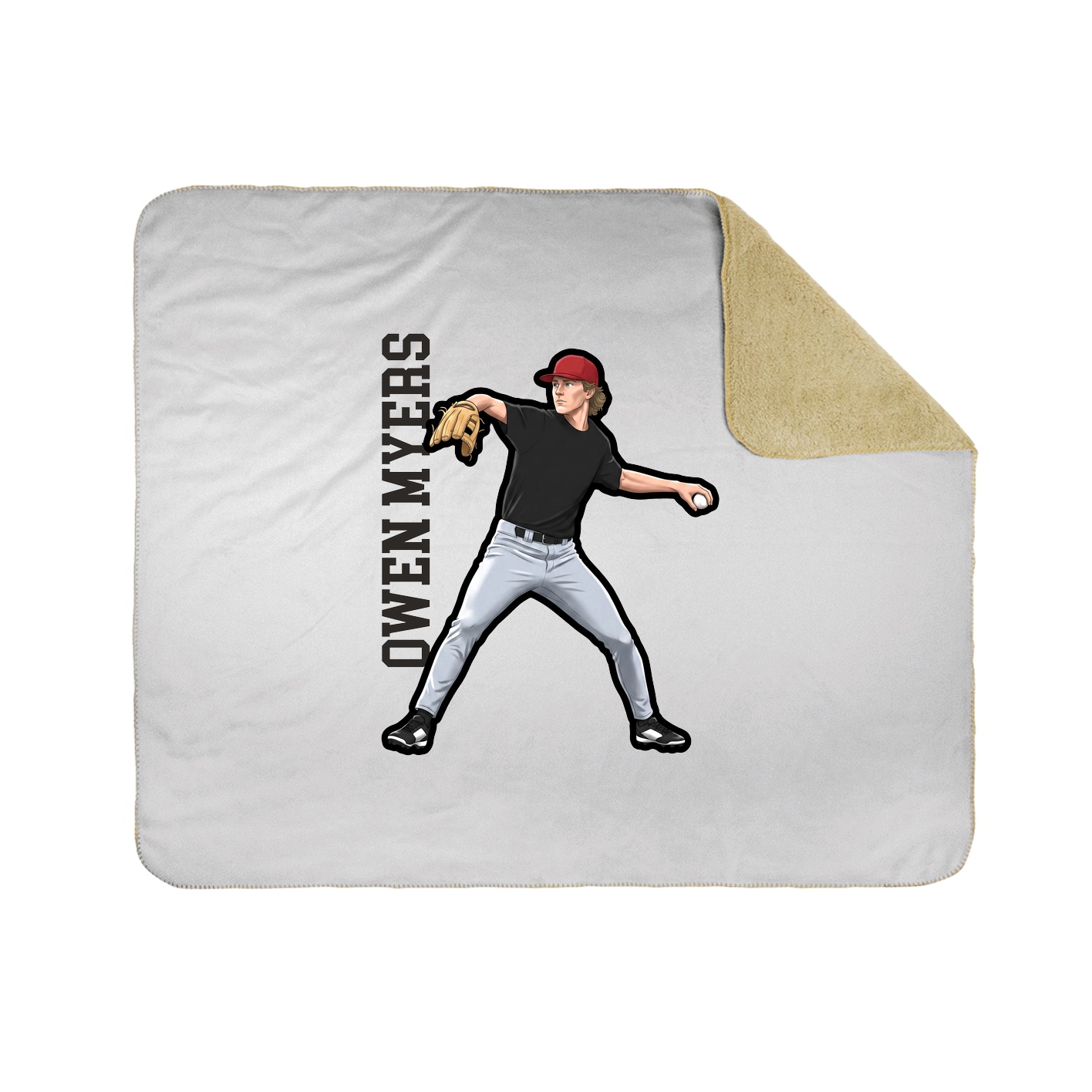 Throw Blanket — Name Vertical in White