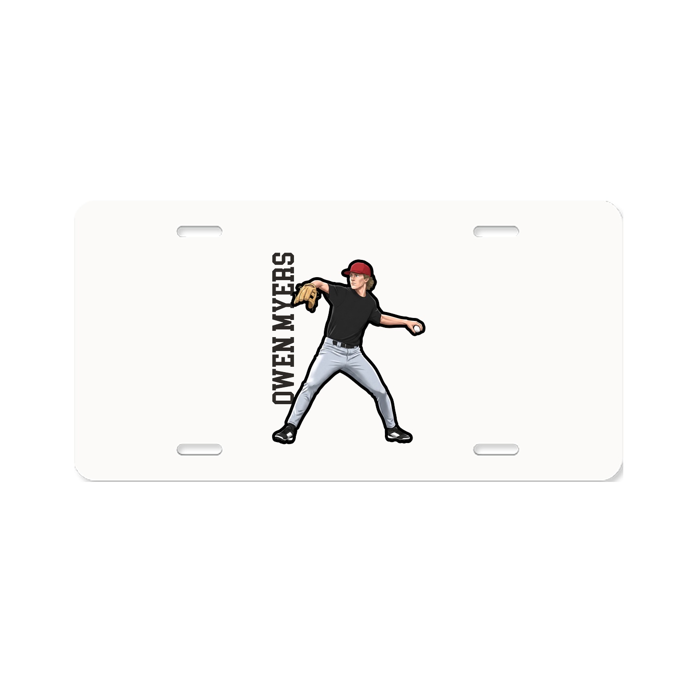 License Plate — Name Vertical in Classic