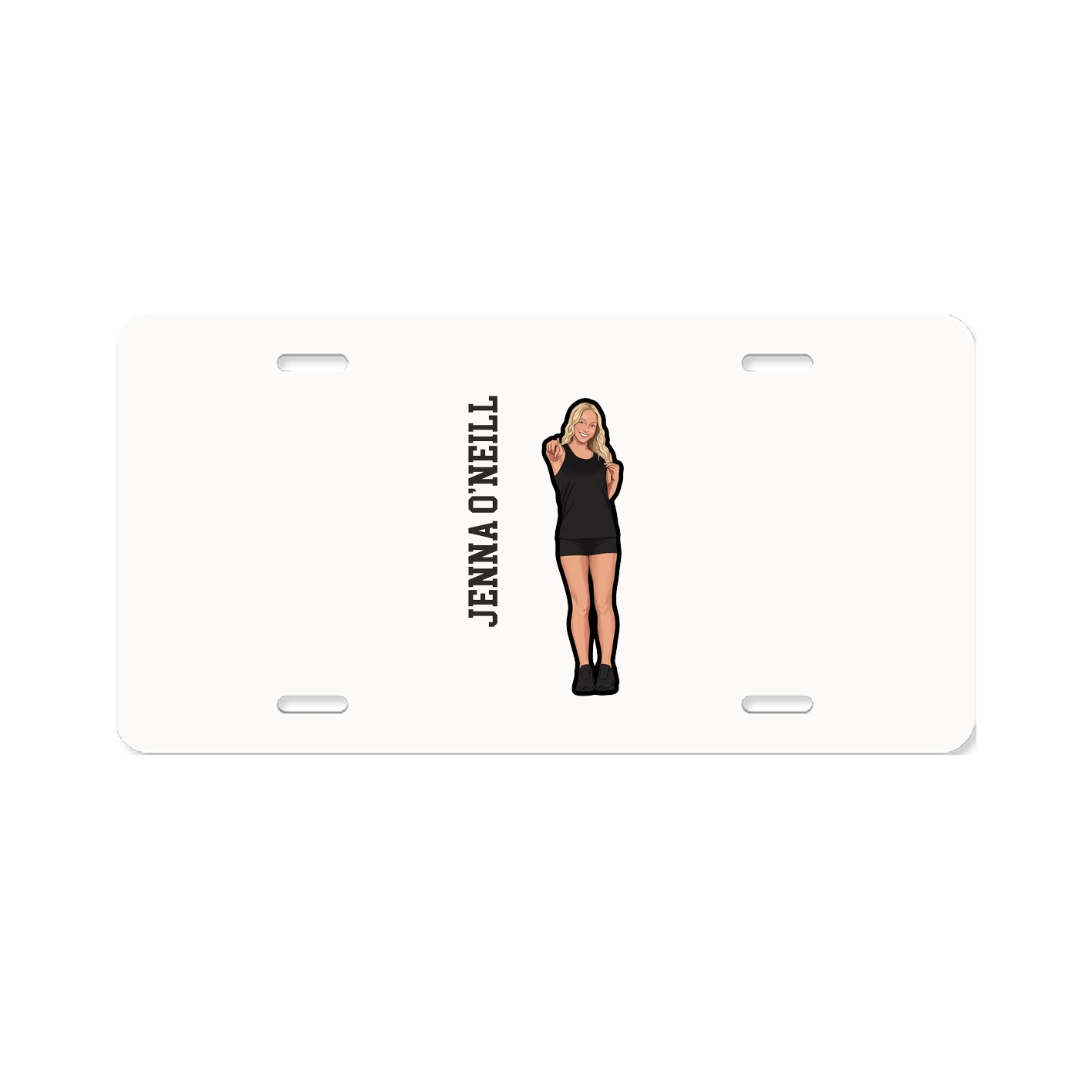 License Plate — Name Vertical in Classic