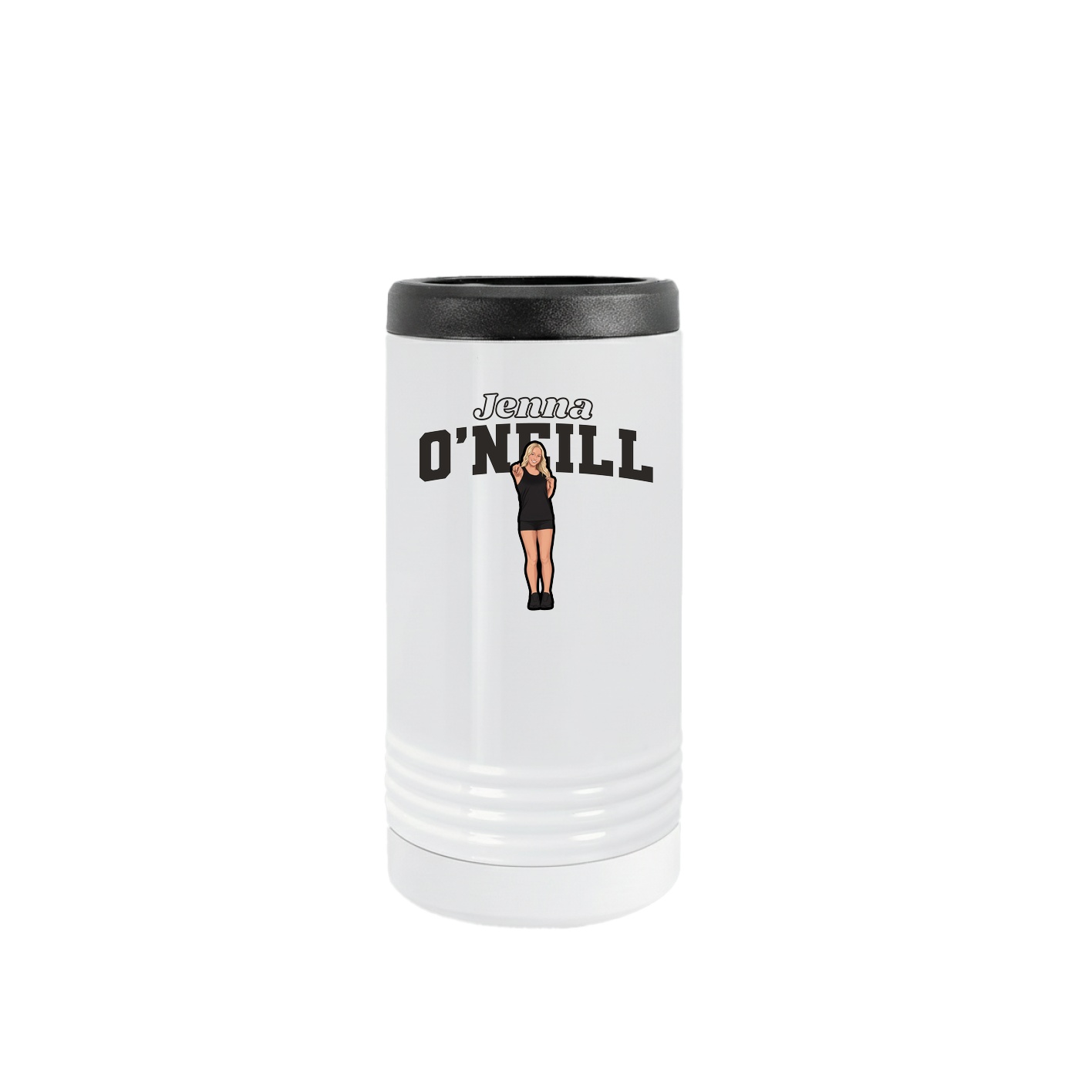 Slim Beverage Holder — Name Arch in White