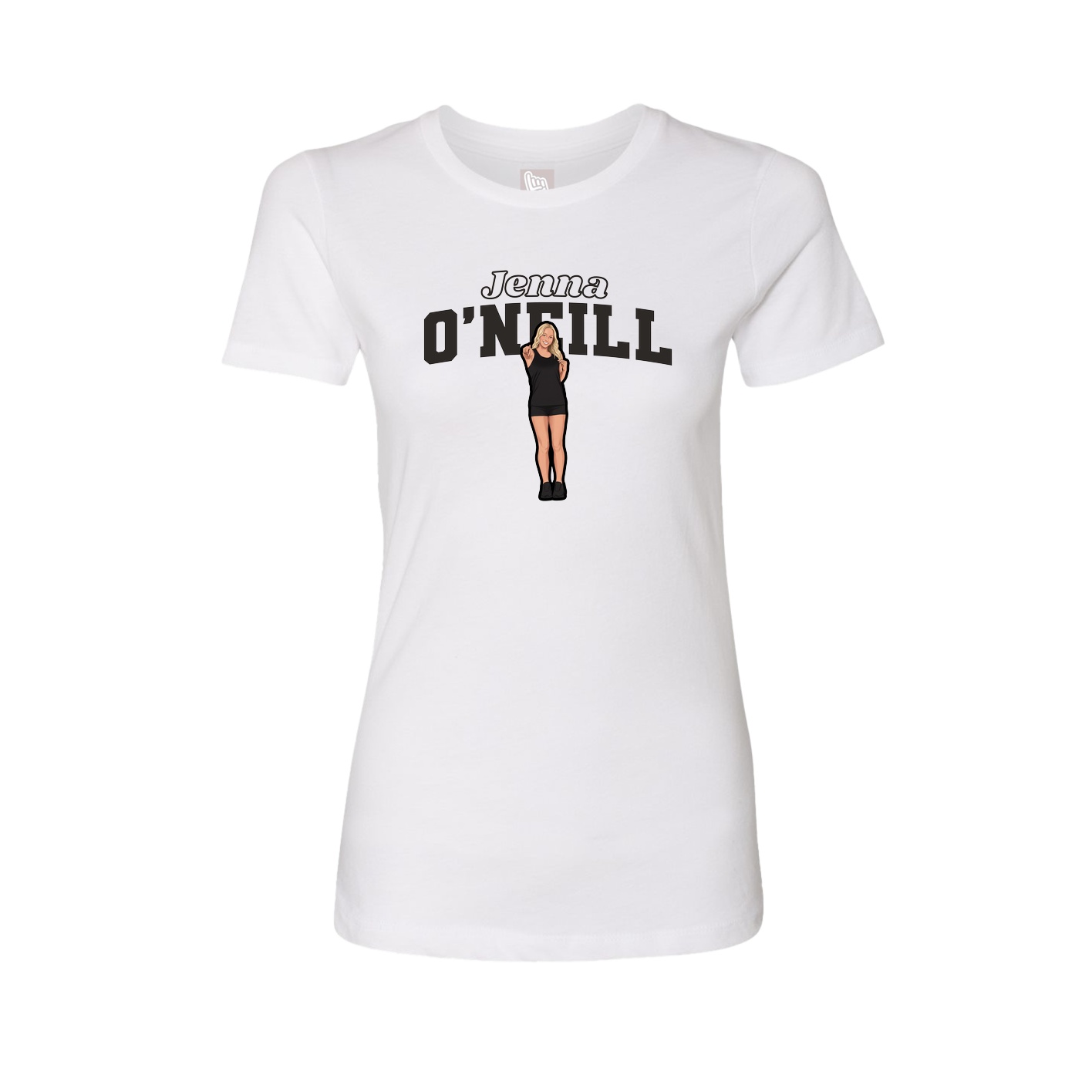 Fitted Women's Tee — Name Arch in White
