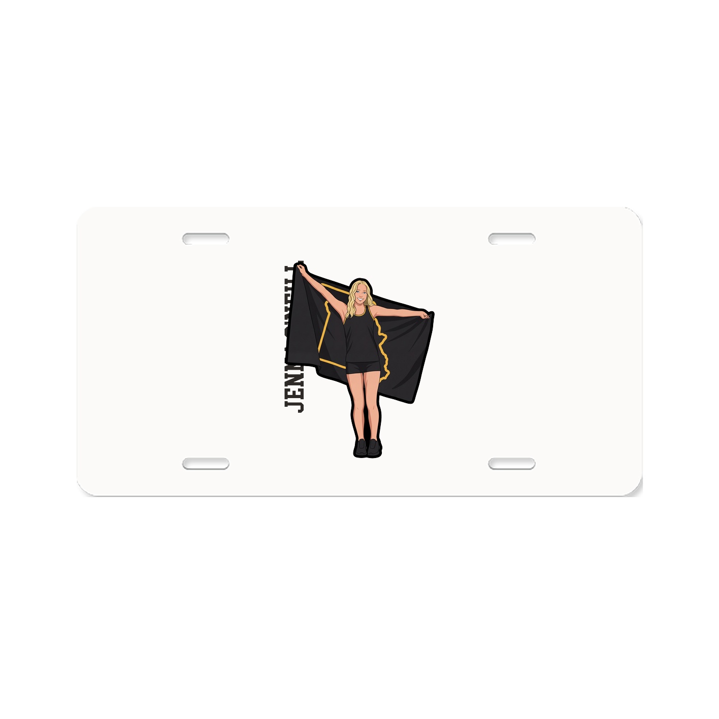 License Plate — Name Vertical in Classic