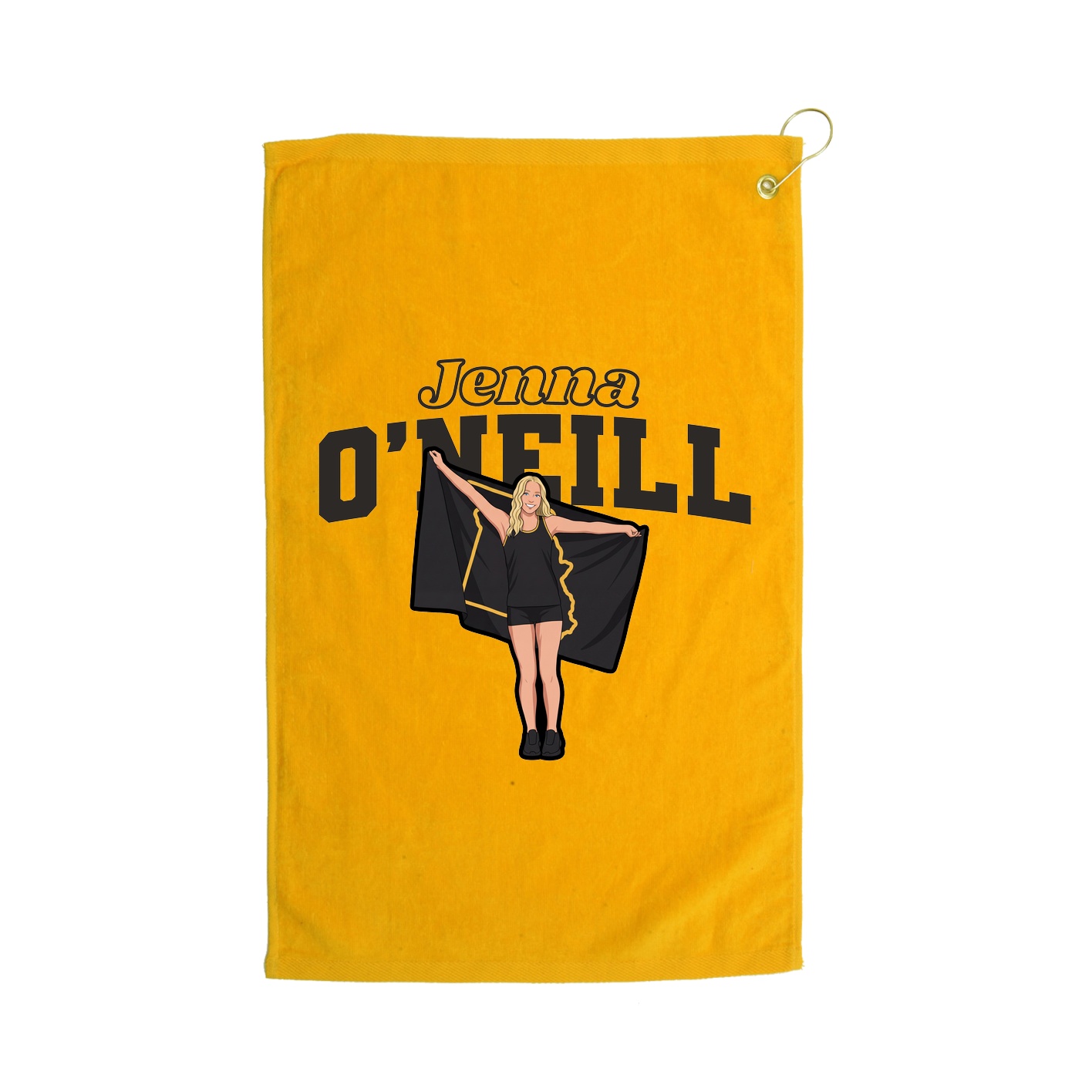 Golf Towel — Name Arch in Gold