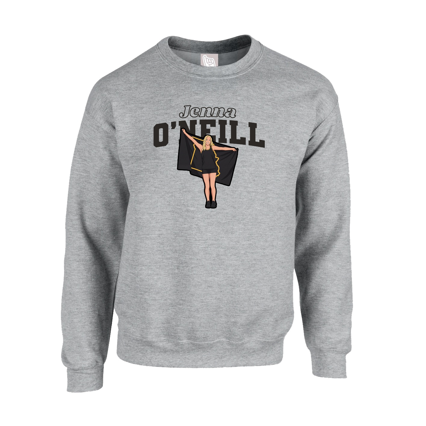 Fleece Crew — Name Arch in Grey
