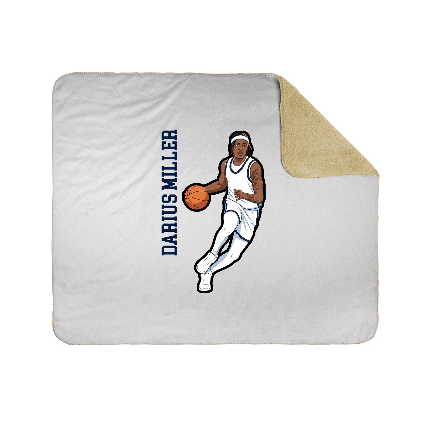 Throw Blanket — Name Vertical in White