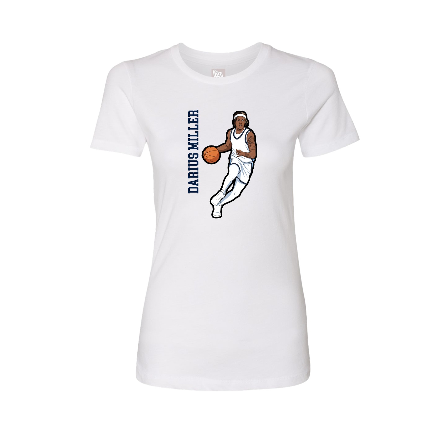 Fitted Women's Tee — Name Vertical in White