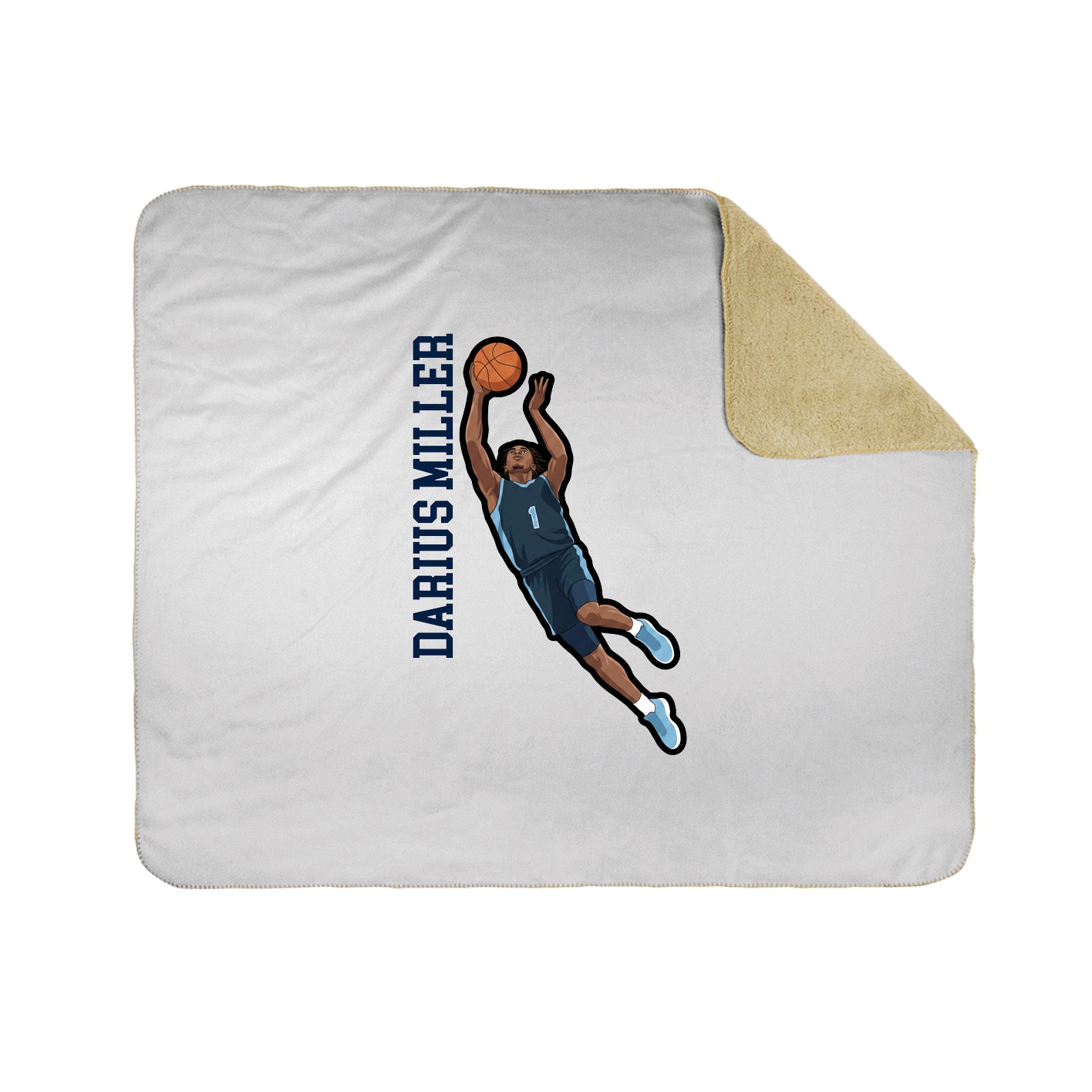 Throw Blanket — Name Vertical in White