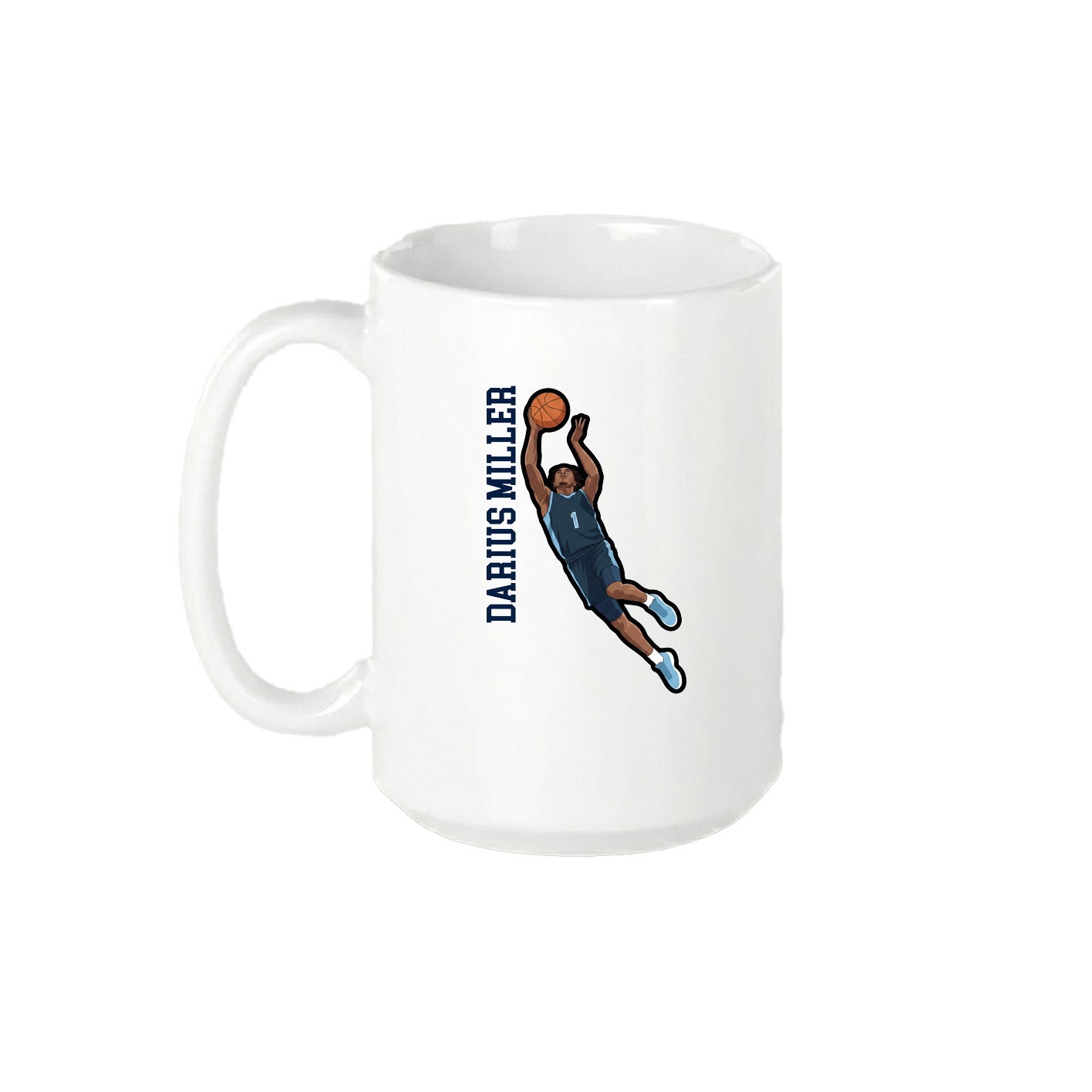 15oz Coffee Mug — Name Vertical in White