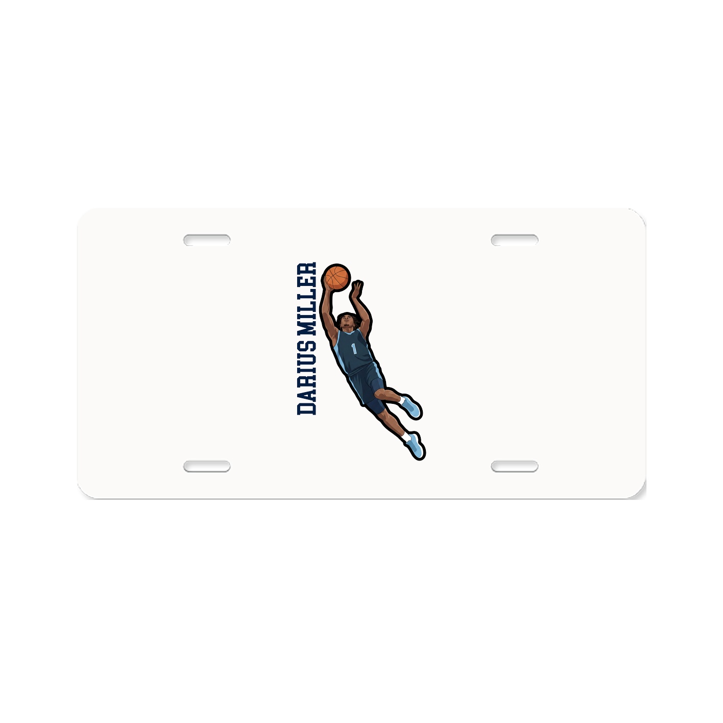 License Plate — Name Vertical in Classic