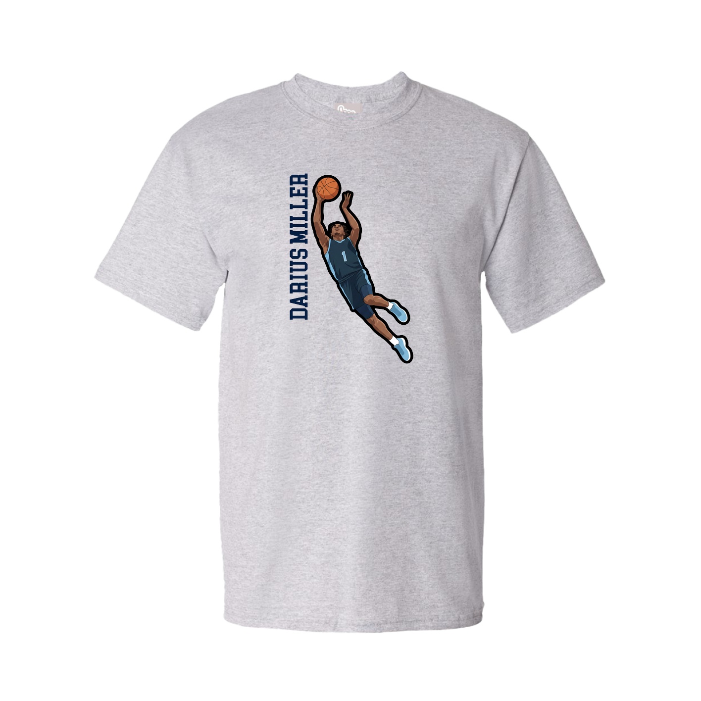 Youth Tee — Name Vertical in Grey