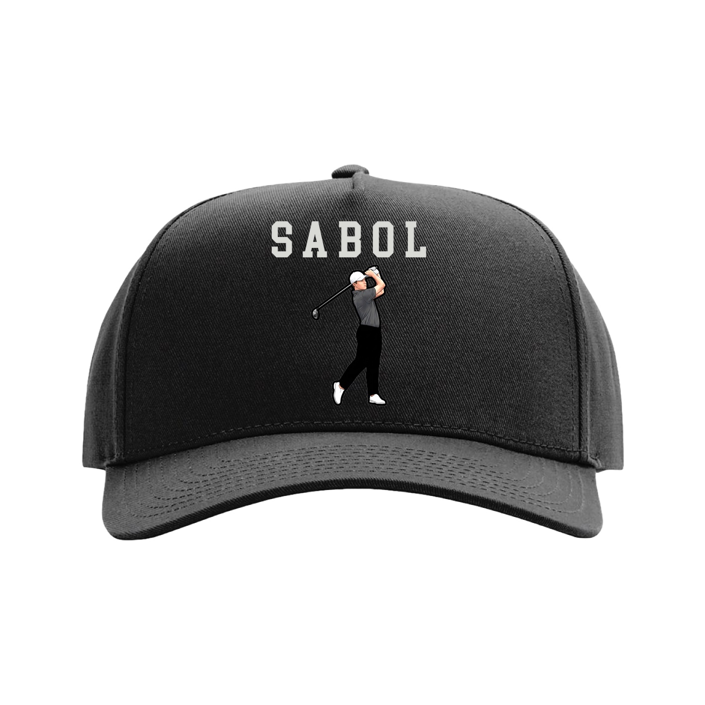 Full Fabric Five-Panel Champ Cap — Shirsey in Black