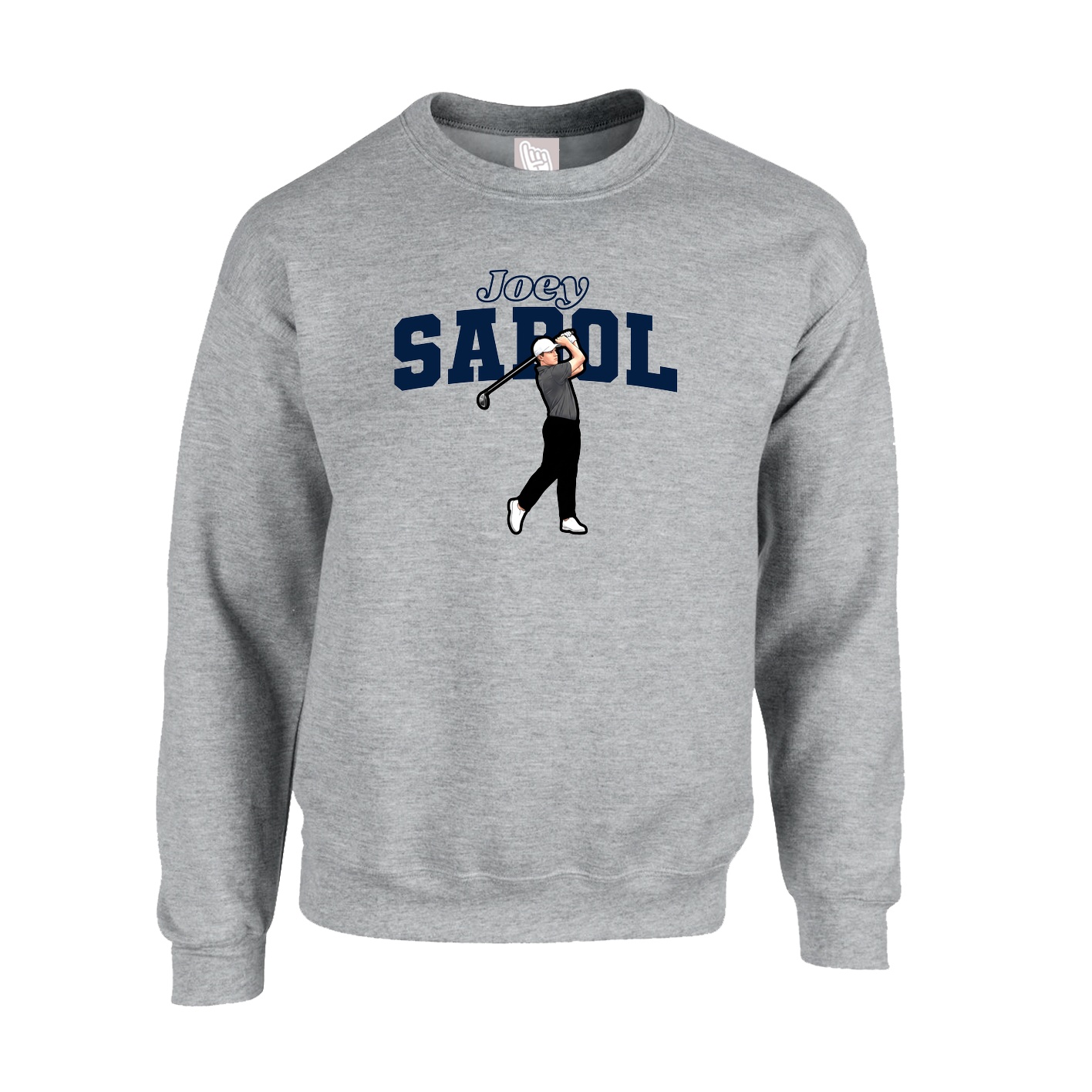 Fleece Crew — Name Arch in Grey