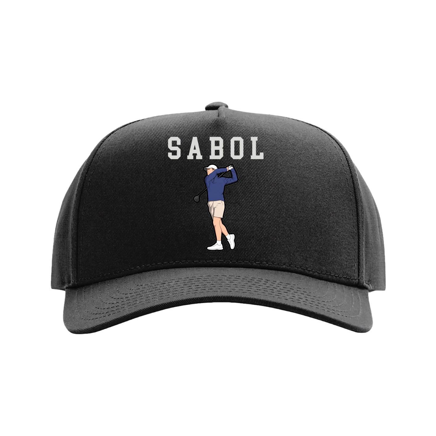 Full Fabric Five-Panel Champ Cap — Shirsey in Black