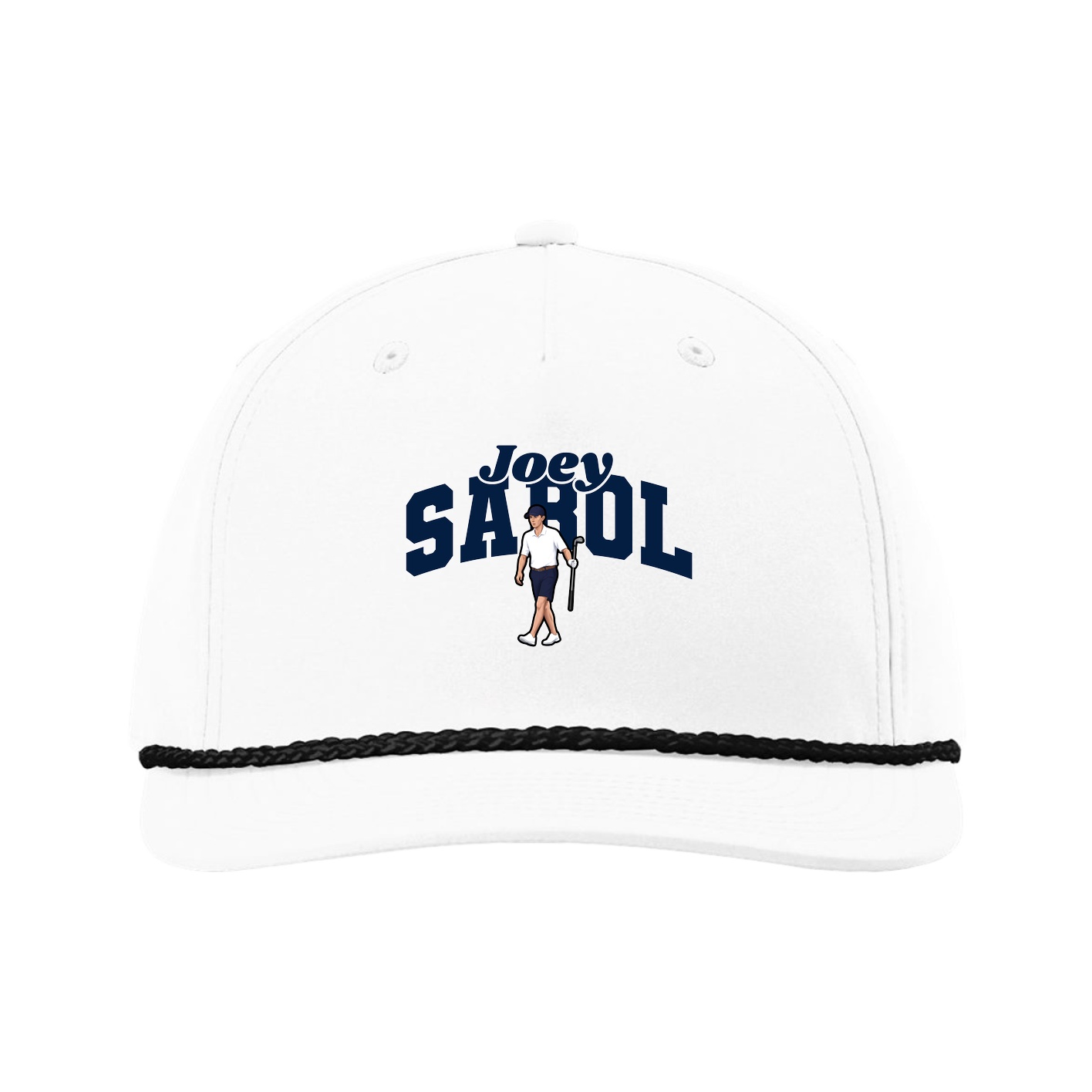 Five-Panel Classic Rope Cap — Signature Arch in White