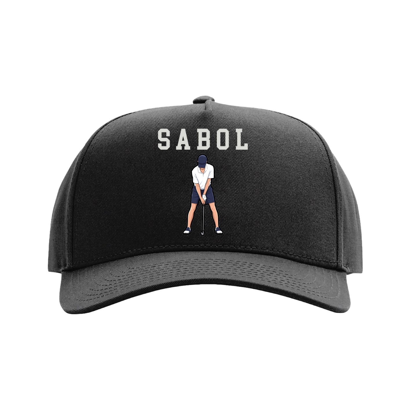 Full Fabric Five-Panel Champ Cap — Shirsey in Black