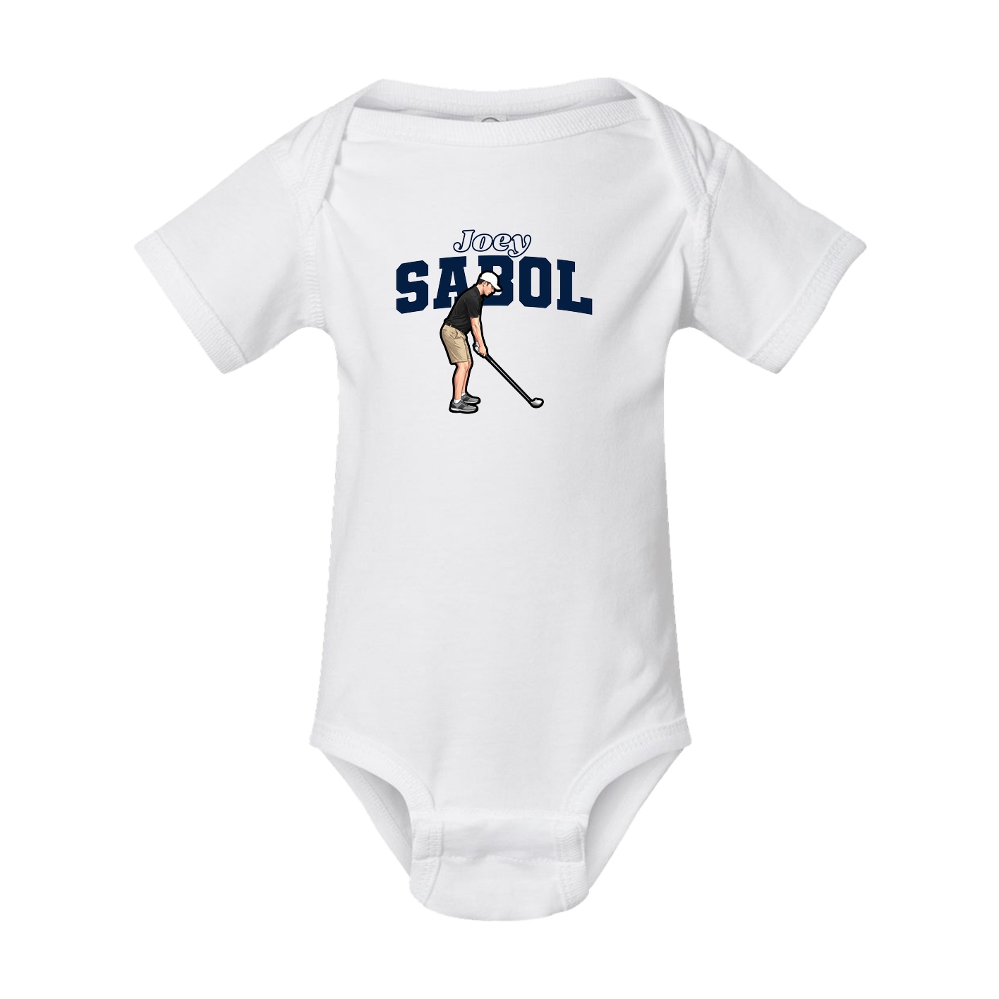 Baby Onesie — Name Arch in White