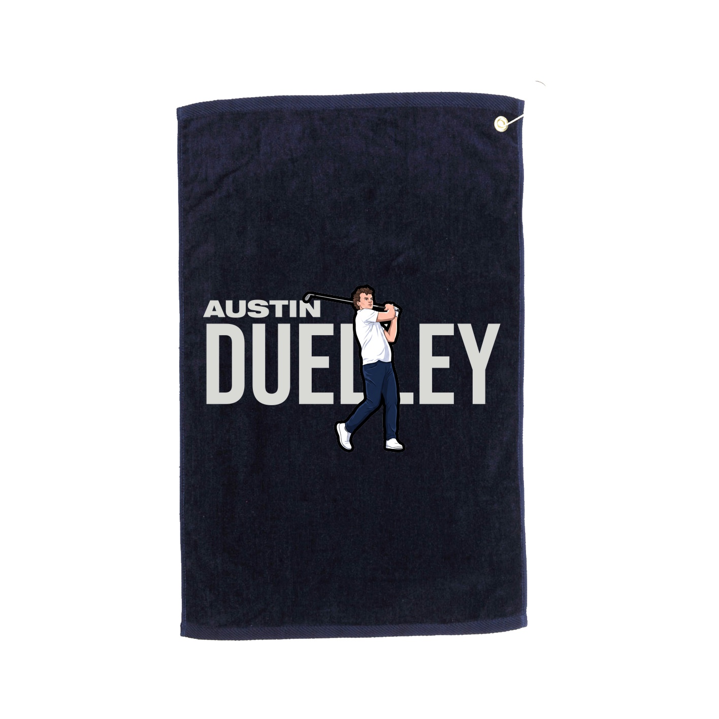 Golf Towel — Player Name in Navy