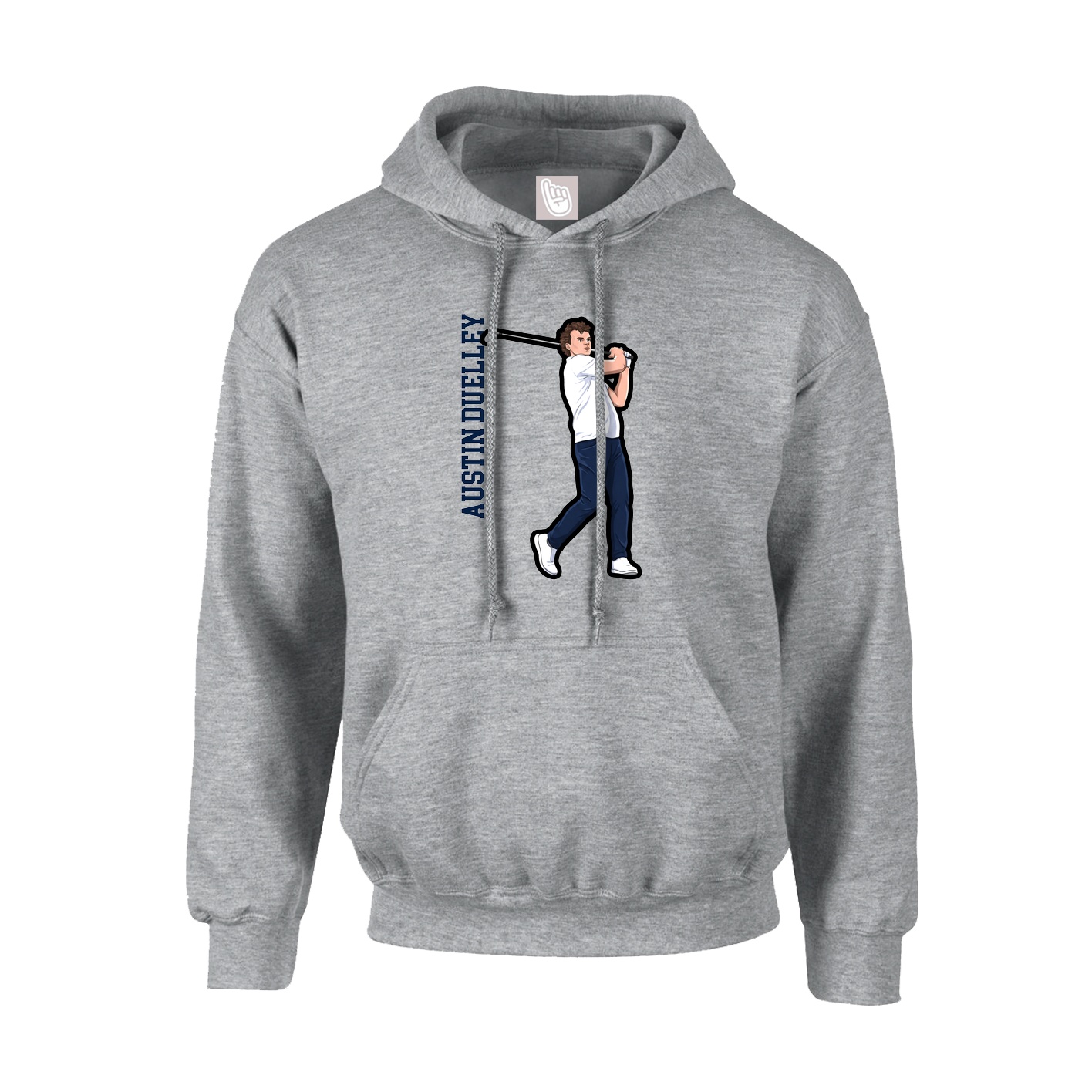 Youth Hoodie — Name Vertical in Grey