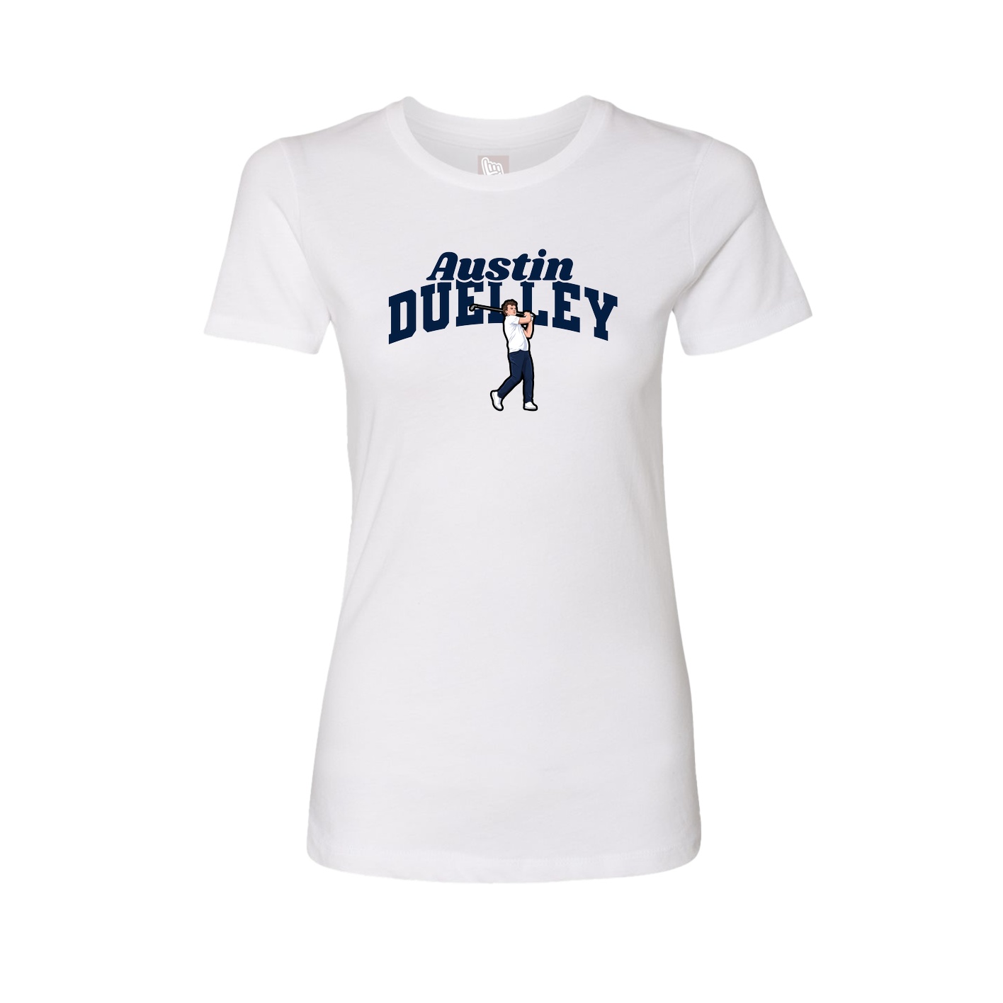 Fitted Women's Tee — Signature Arch in White