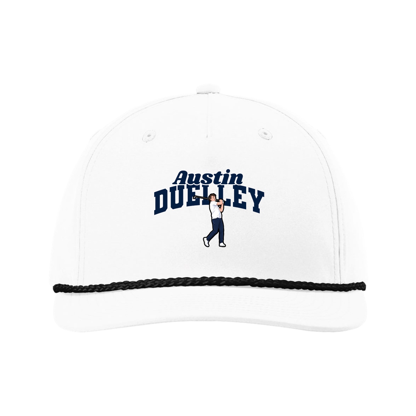 Five-Panel Classic Rope Cap — Signature Arch in White