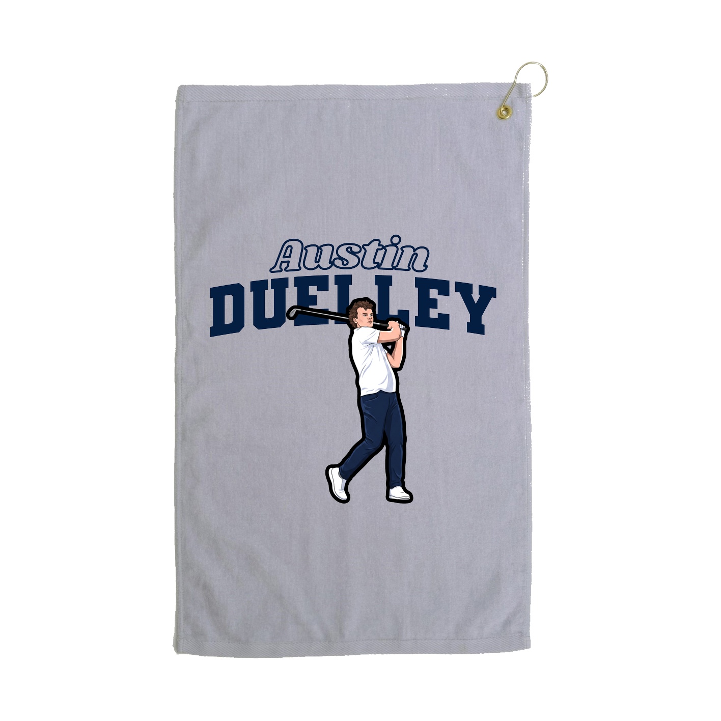 Golf Towel — Name Arch in Grey