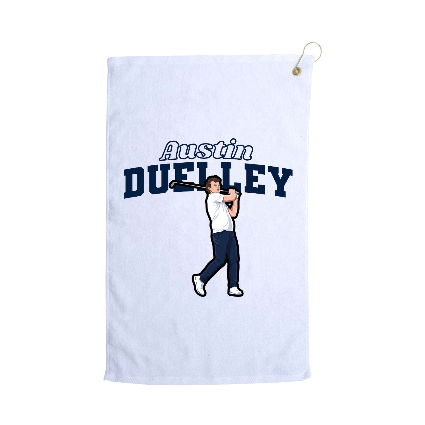 Golf Towel — Name Arch in White