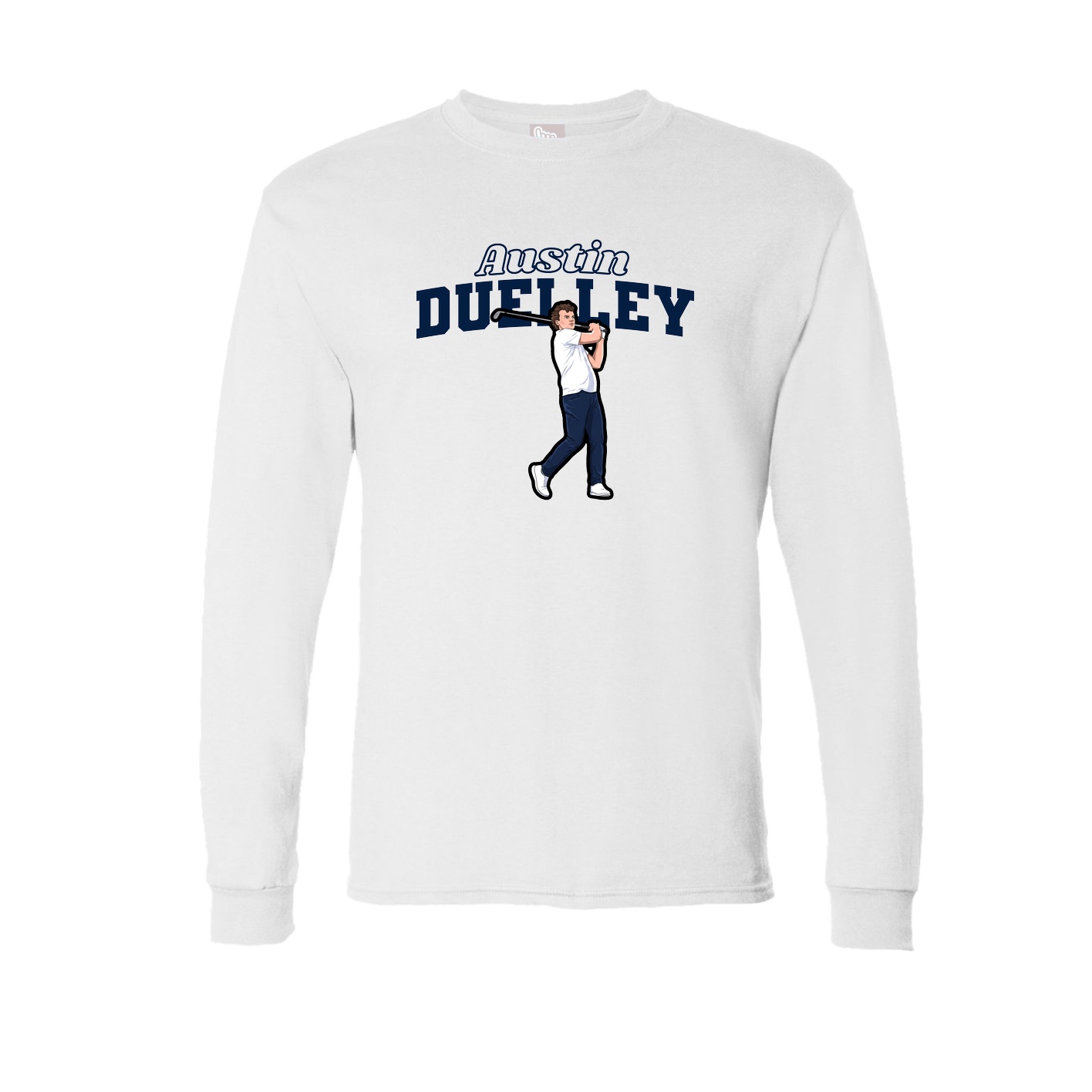 Long Sleeve Tee — Name Arch in White