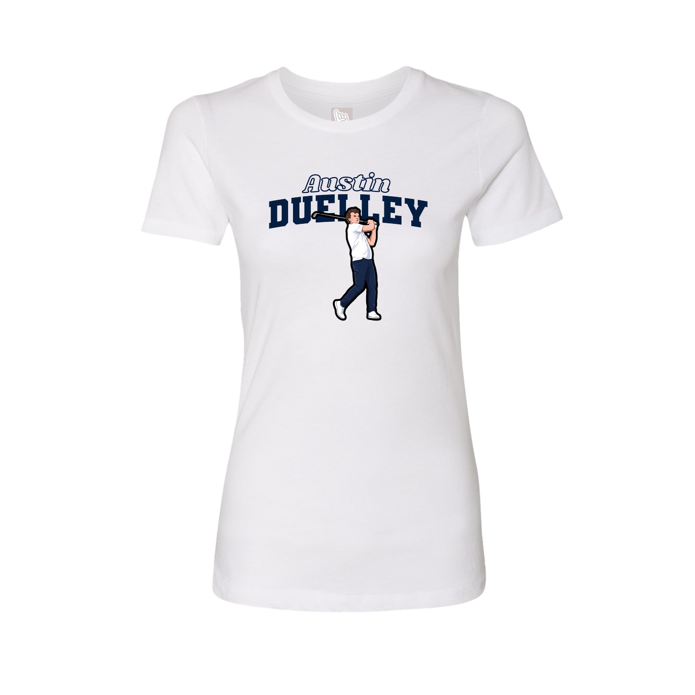 Fitted Women's Tee — Name Arch in White