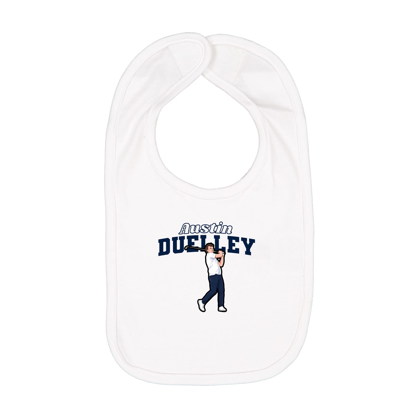 Infant Bib — Name Arch in White