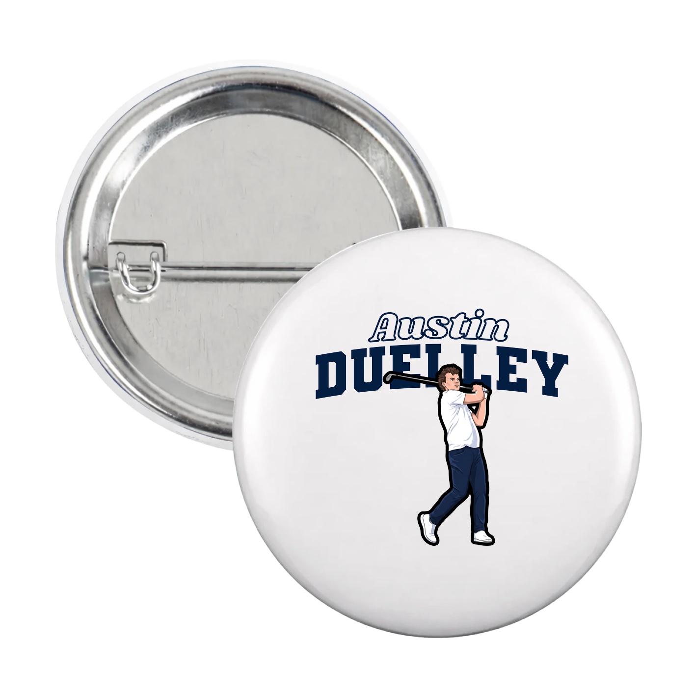 Game Day Button — Name Arch in White