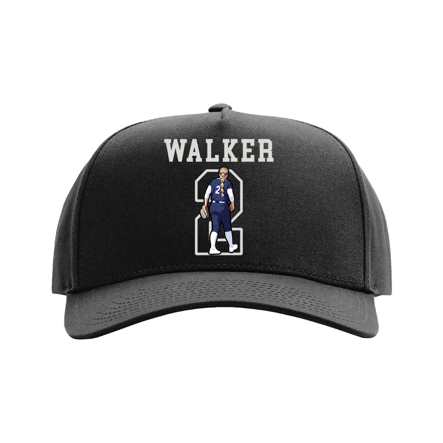 Full Fabric Five-Panel Champ Cap — Shirsey in Black