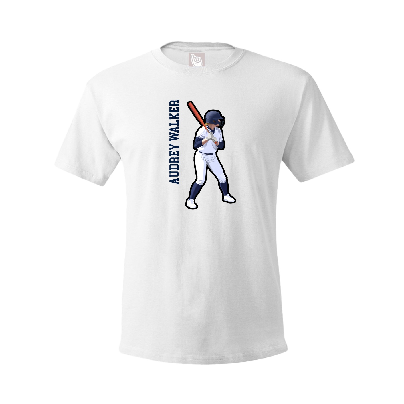 Youth Tee — Name Vertical in White