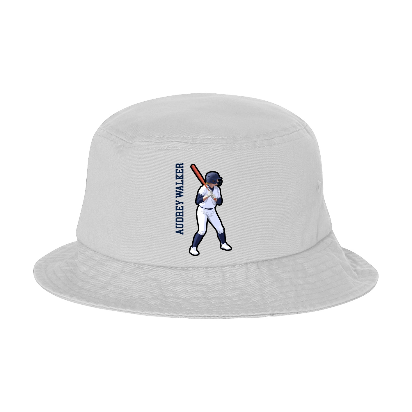Bucket Cap — Name Vertical in White