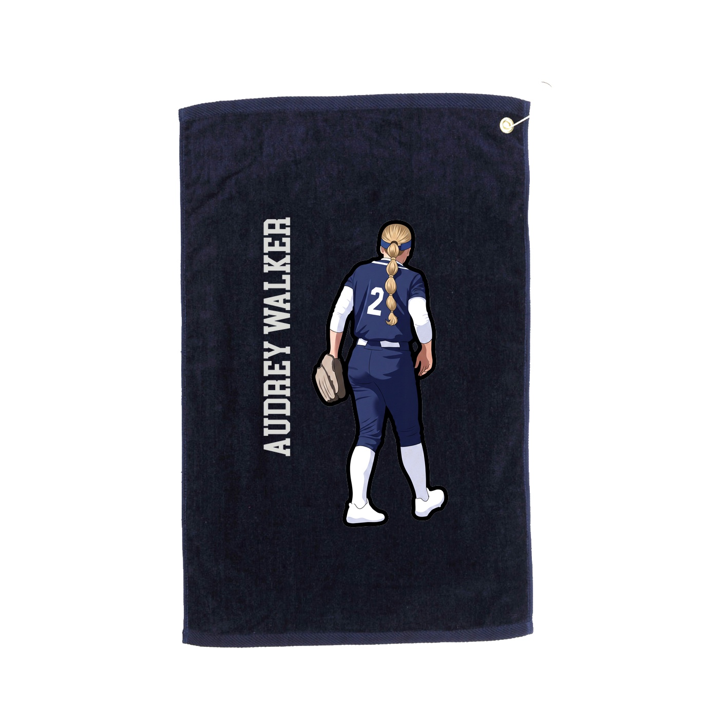 Golf Towel — Name Vertical in Navy