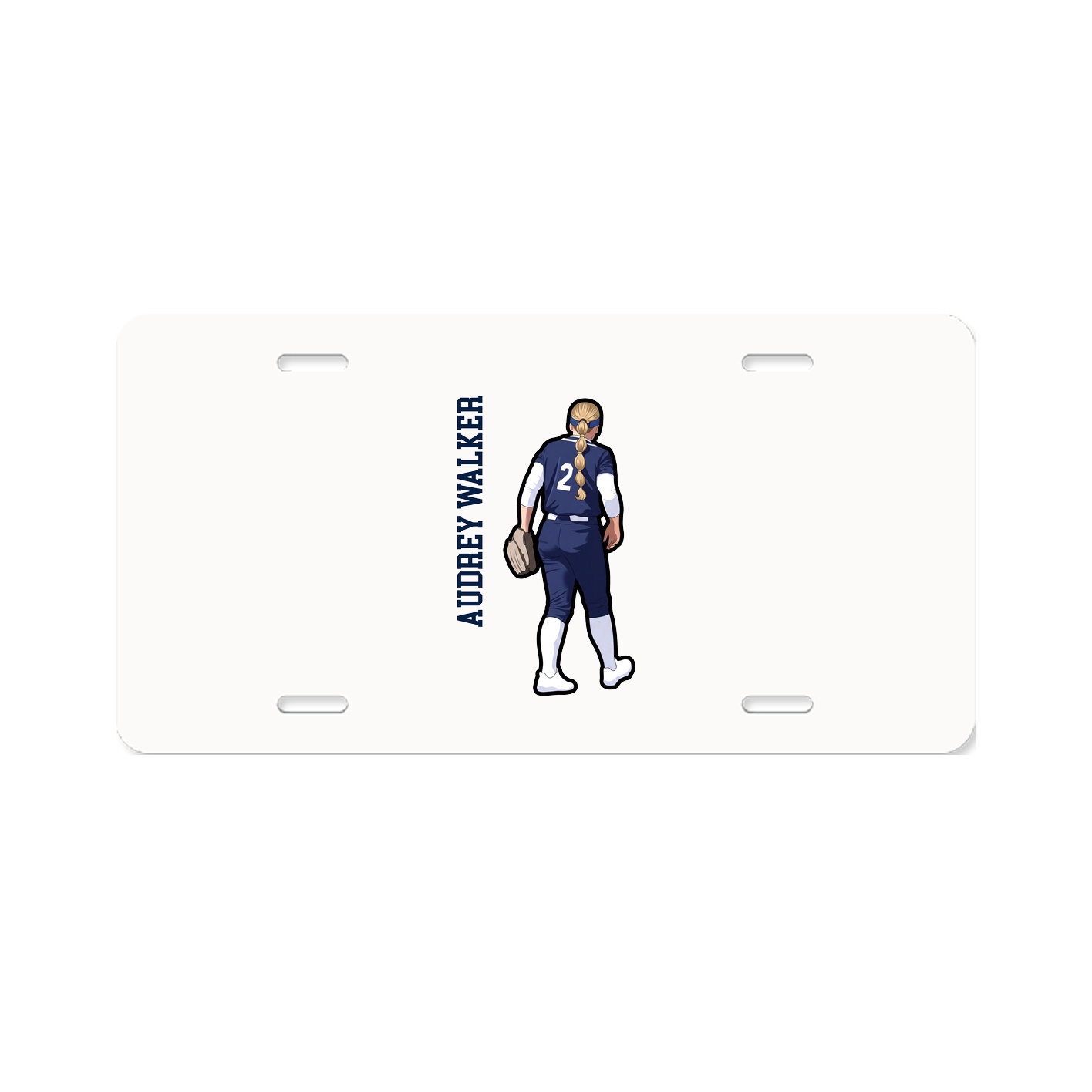 License Plate — Name Vertical in Classic