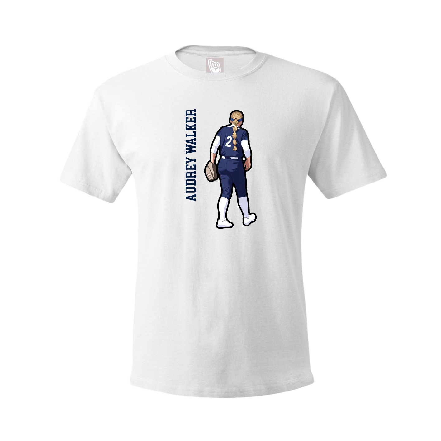 Tee — Name Vertical in White