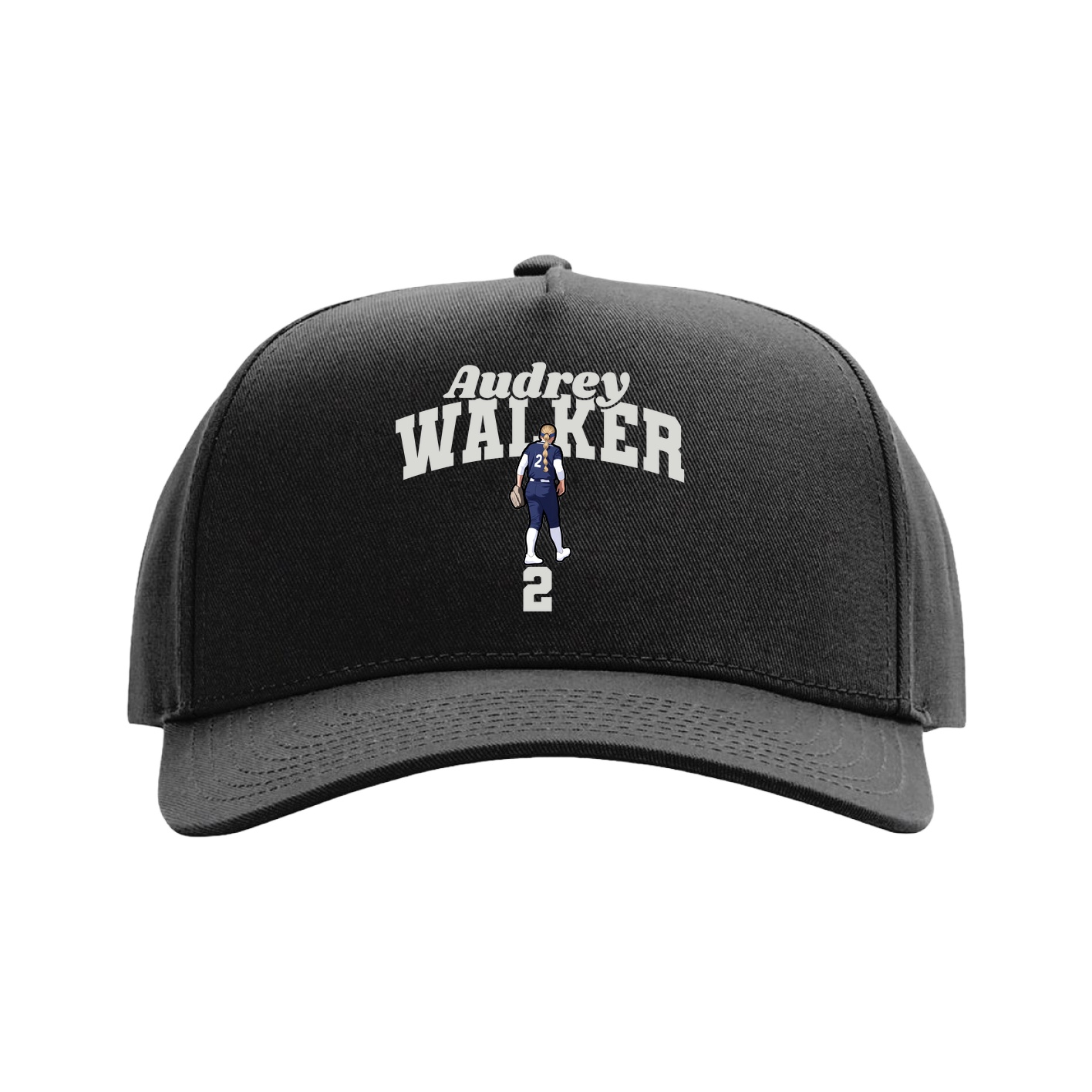 Full Fabric Five-Panel Champ Cap — Signature Arch in Black