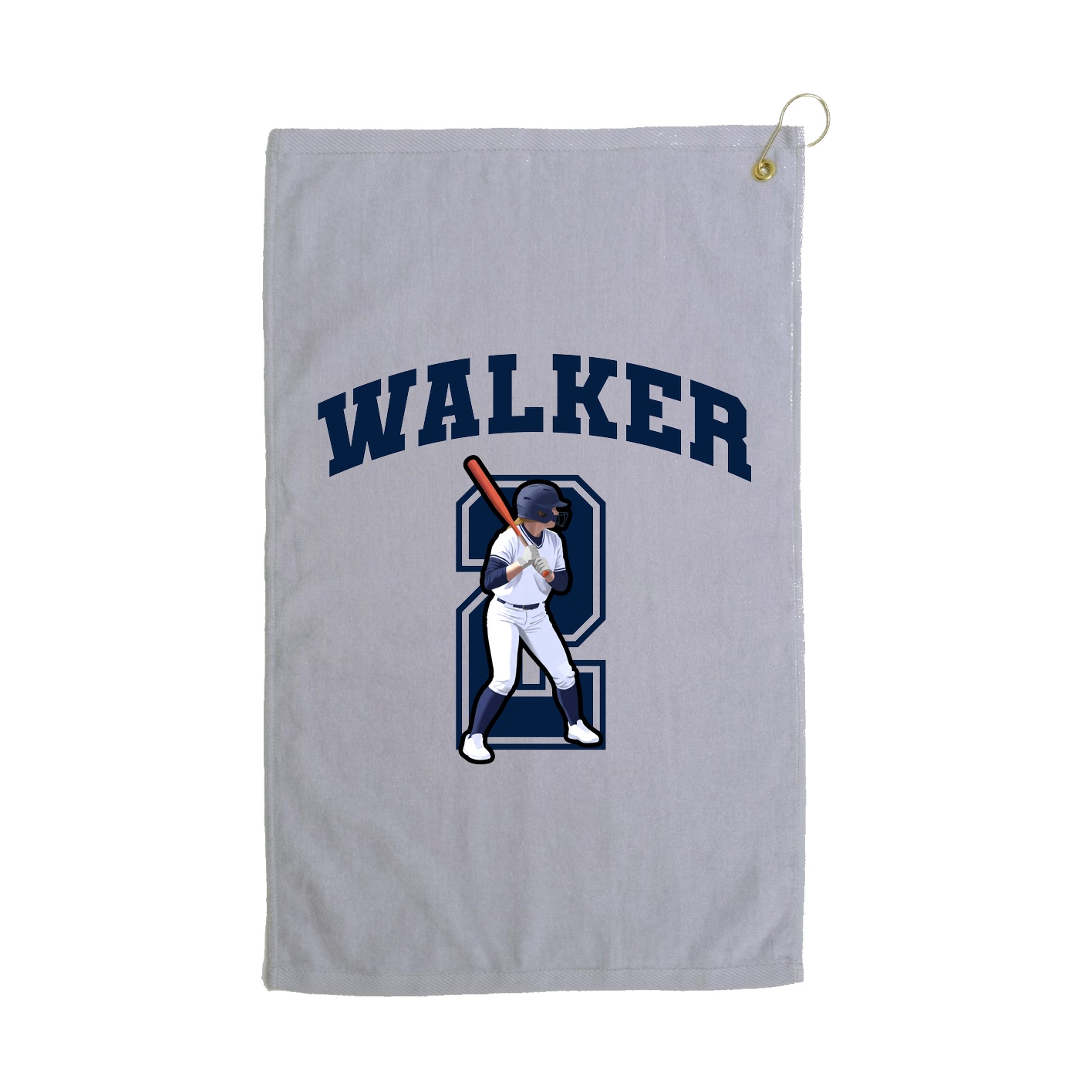 Golf Towel — Number in Grey