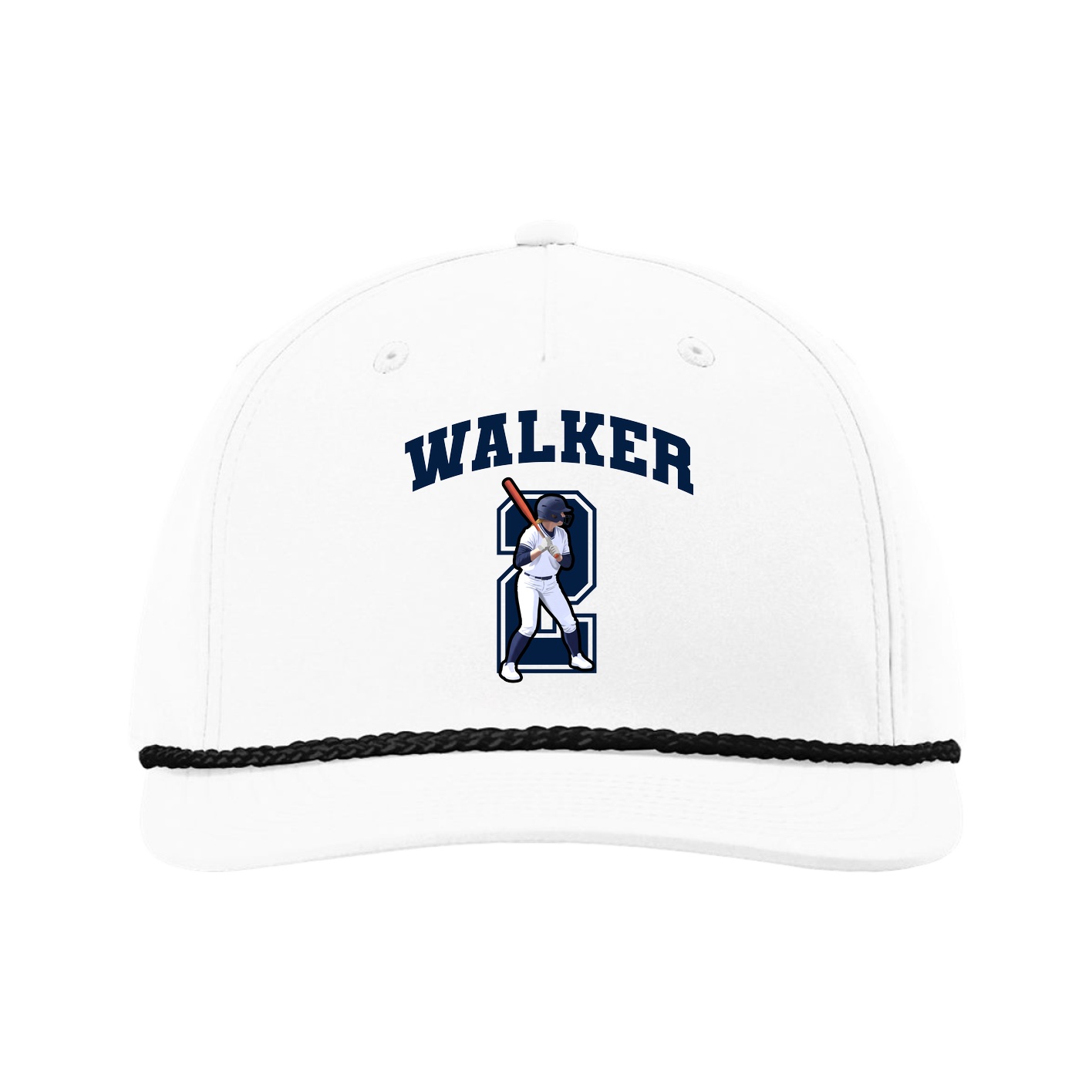 Five-Panel Classic Rope Cap — Number in White