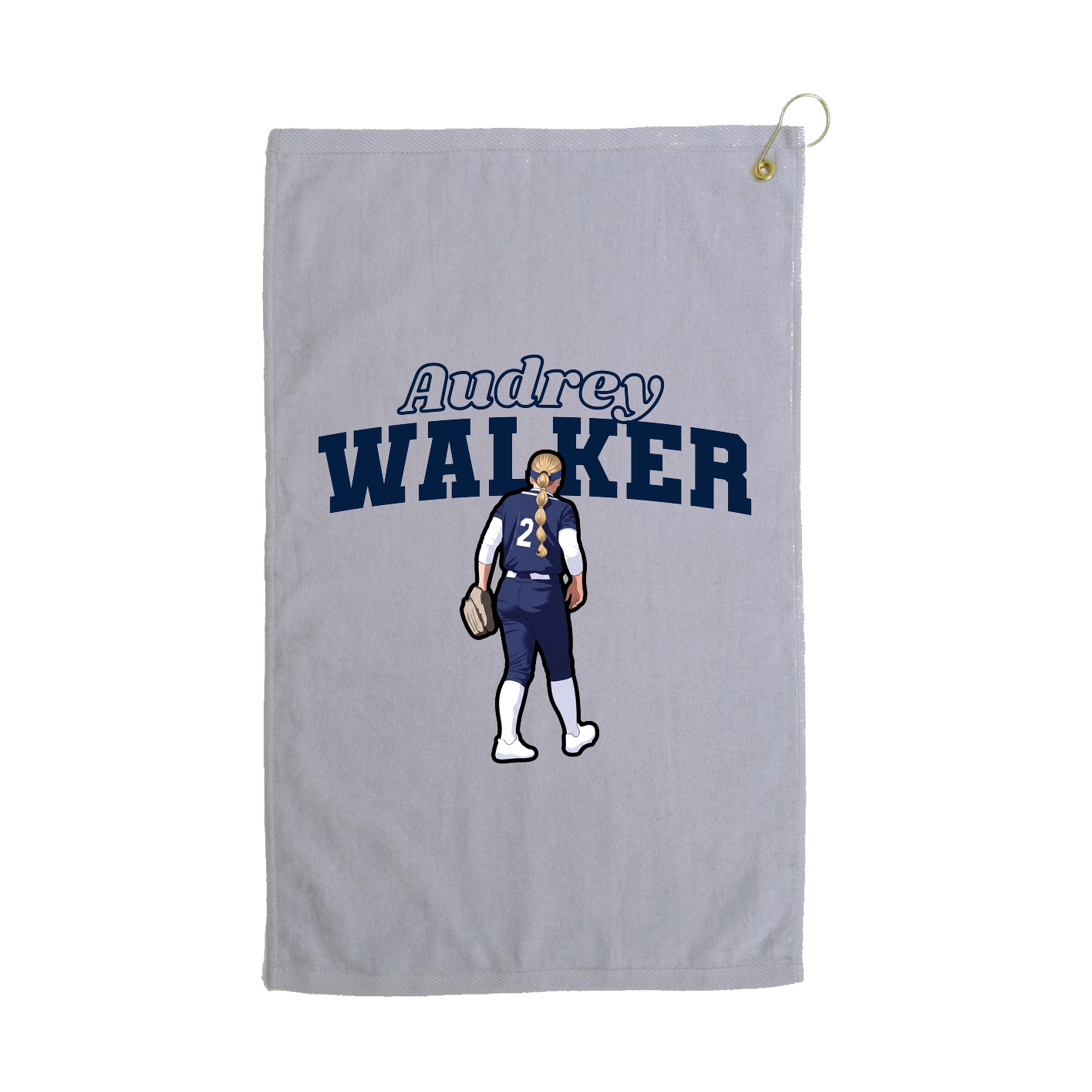 Golf Towel — Name Arch in Grey