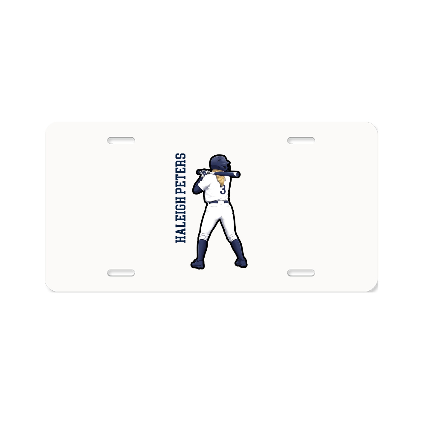 License Plate — Name Vertical in Classic