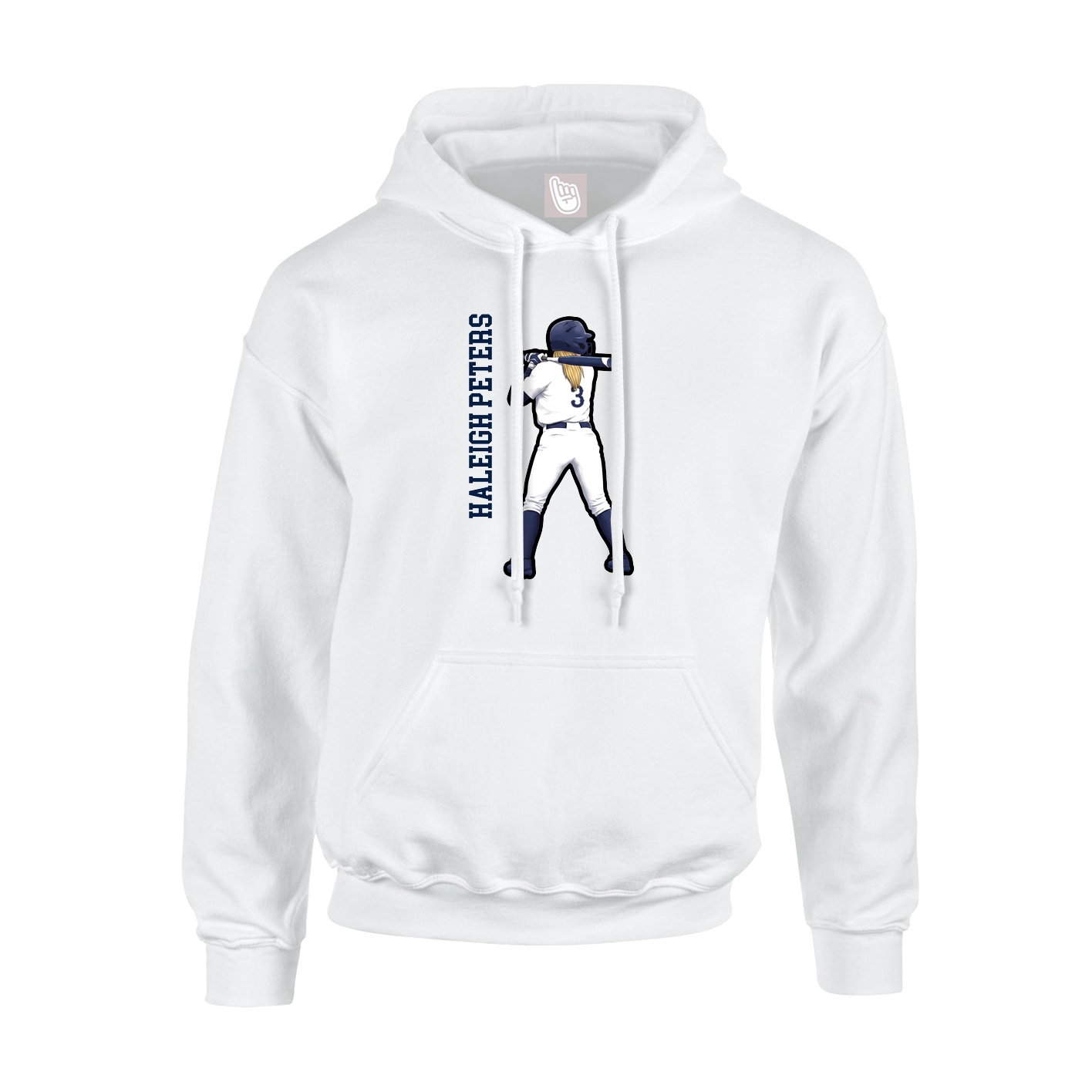 Hoodie — Name Vertical in White