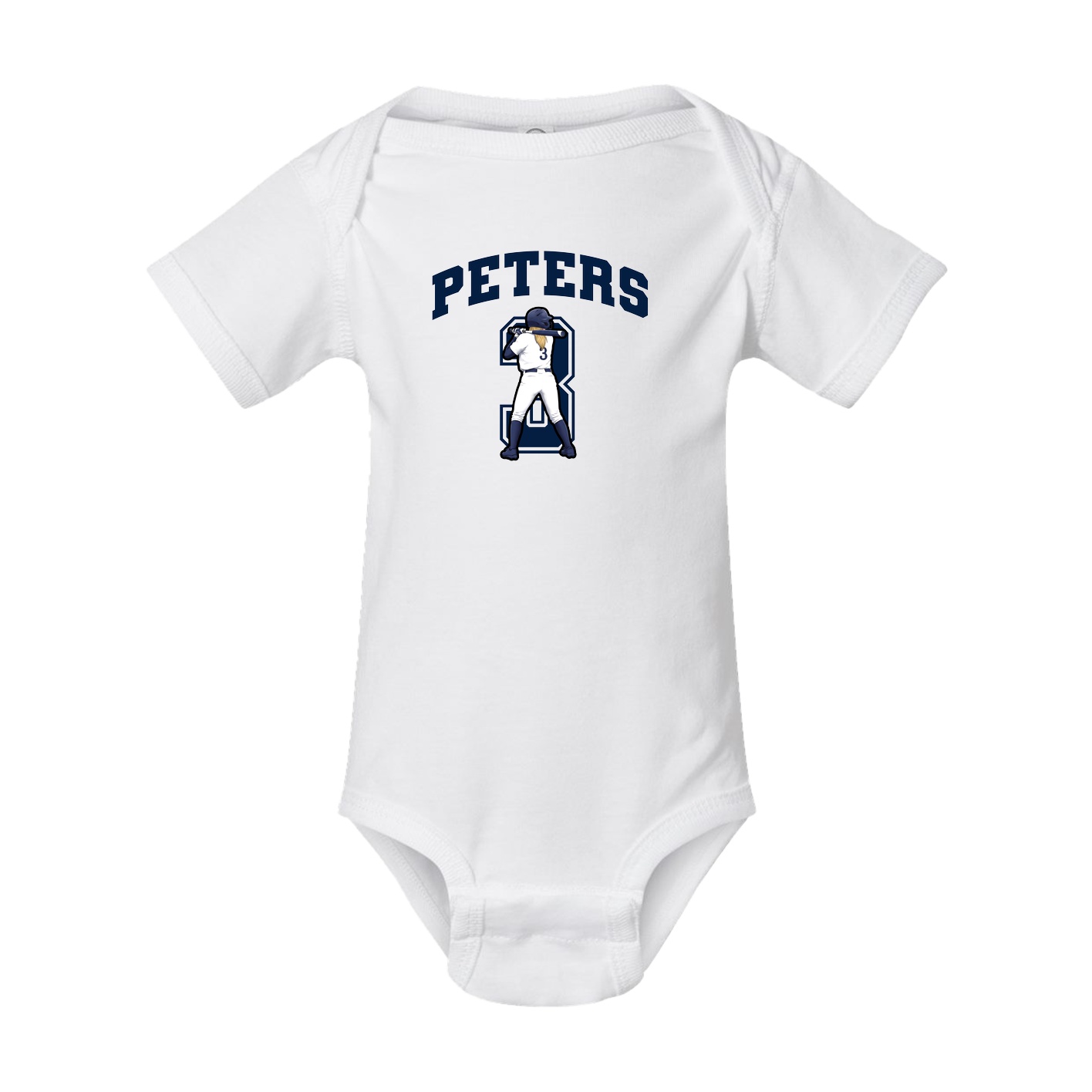 Baby Onesie — Number in White