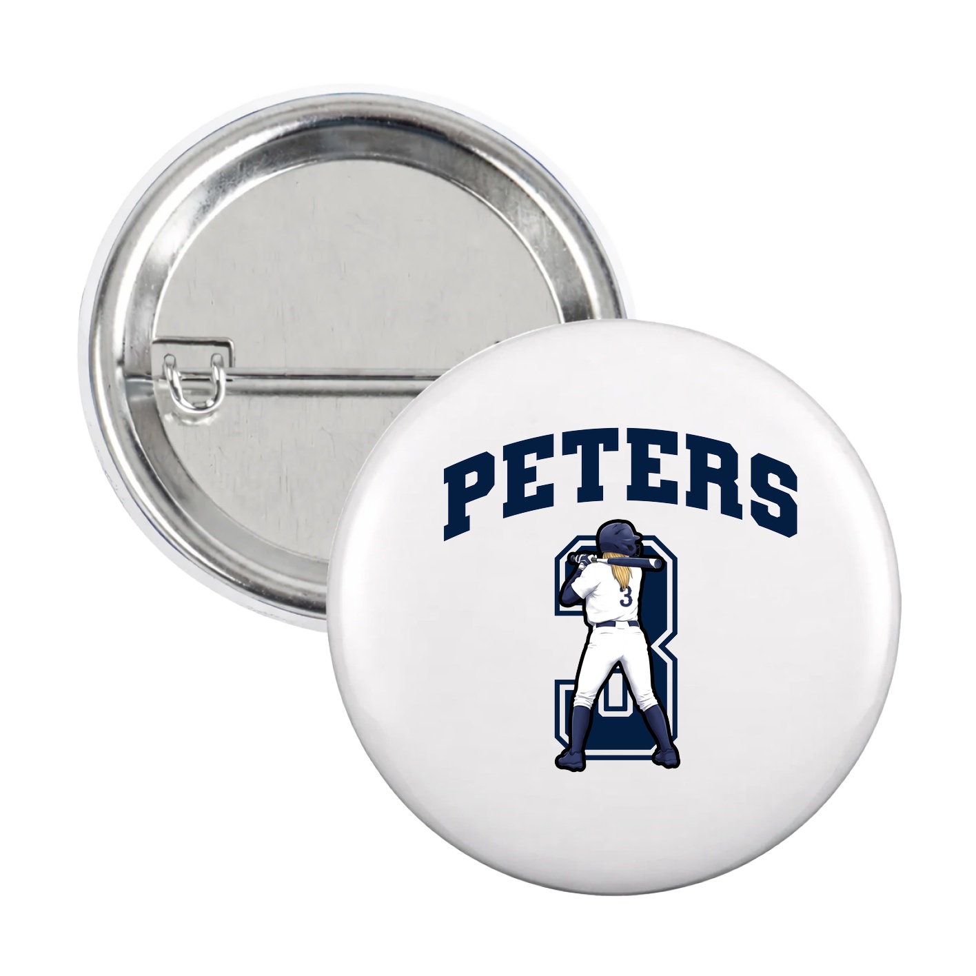 Game Day Button — Number in White