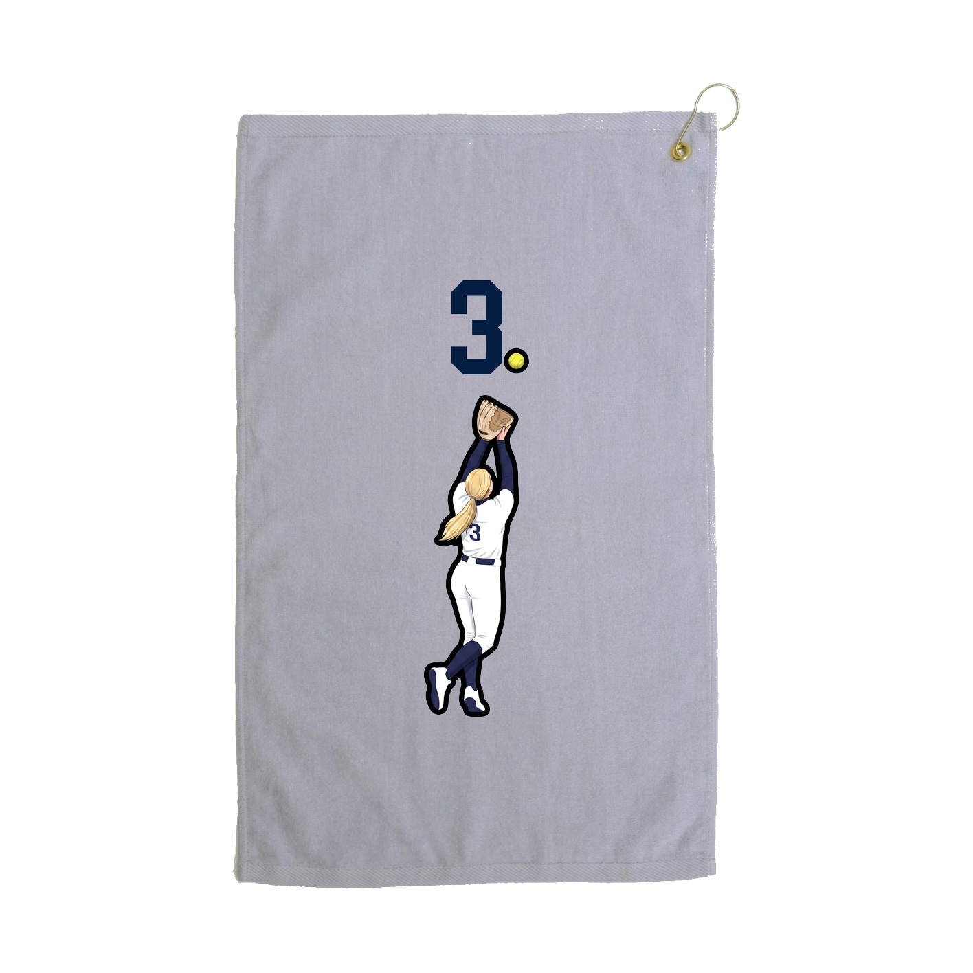 Golf Towel — Number Top in Grey